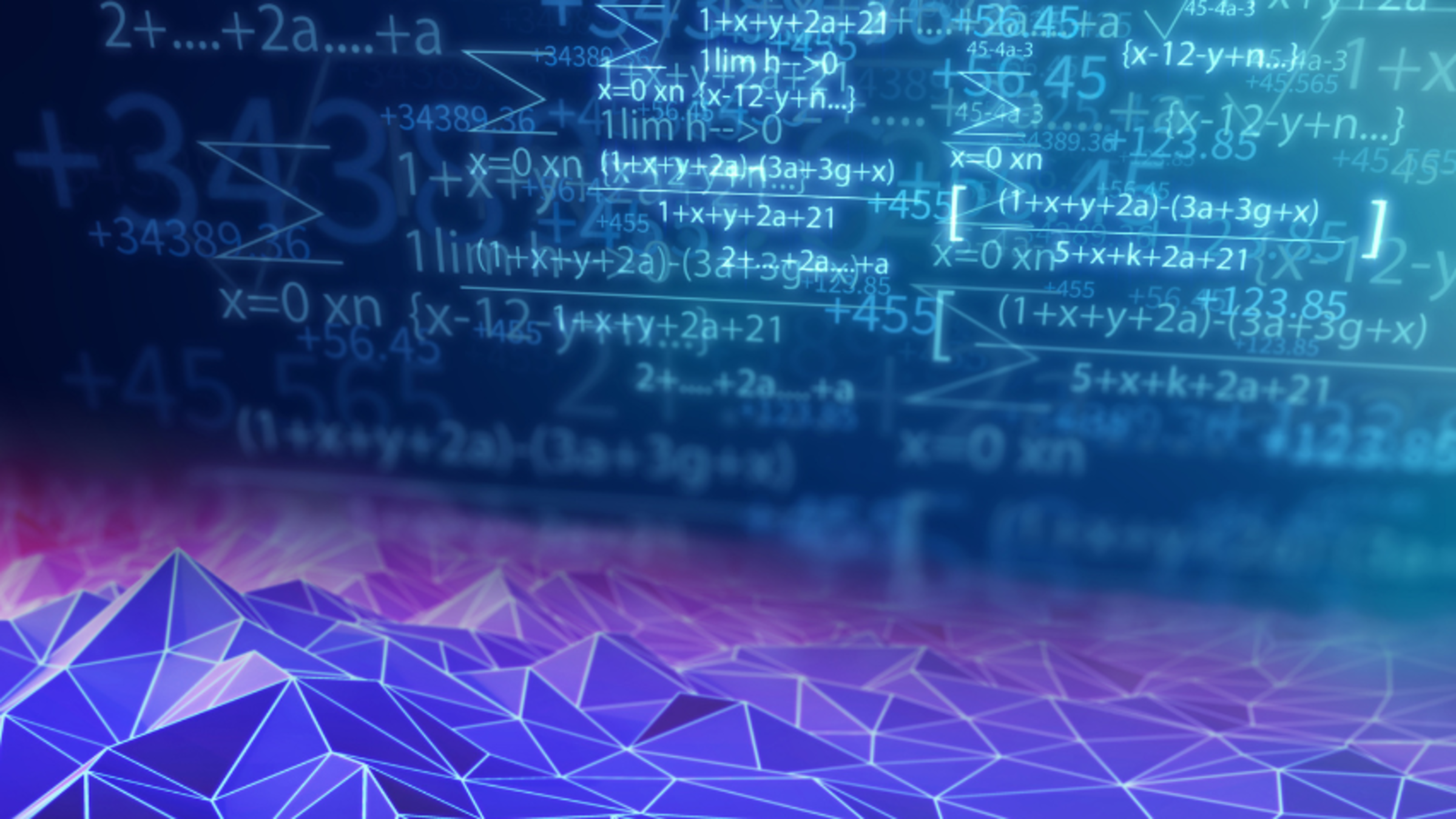 Abstract image of mathematical equations and geometric figures