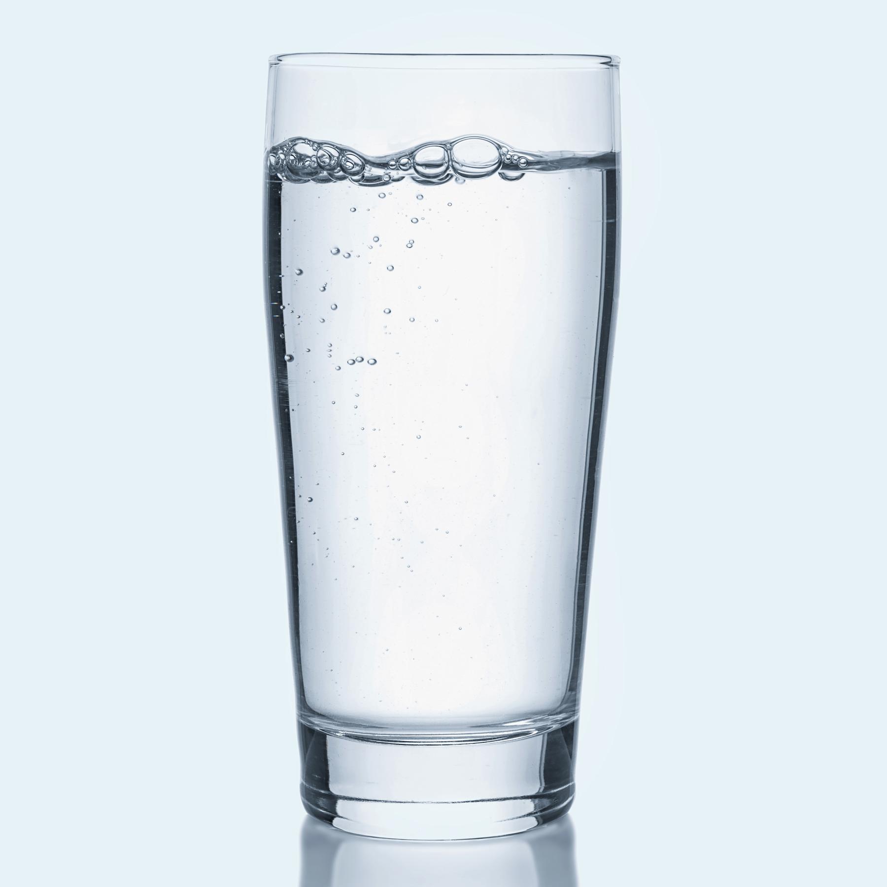A glass of water.