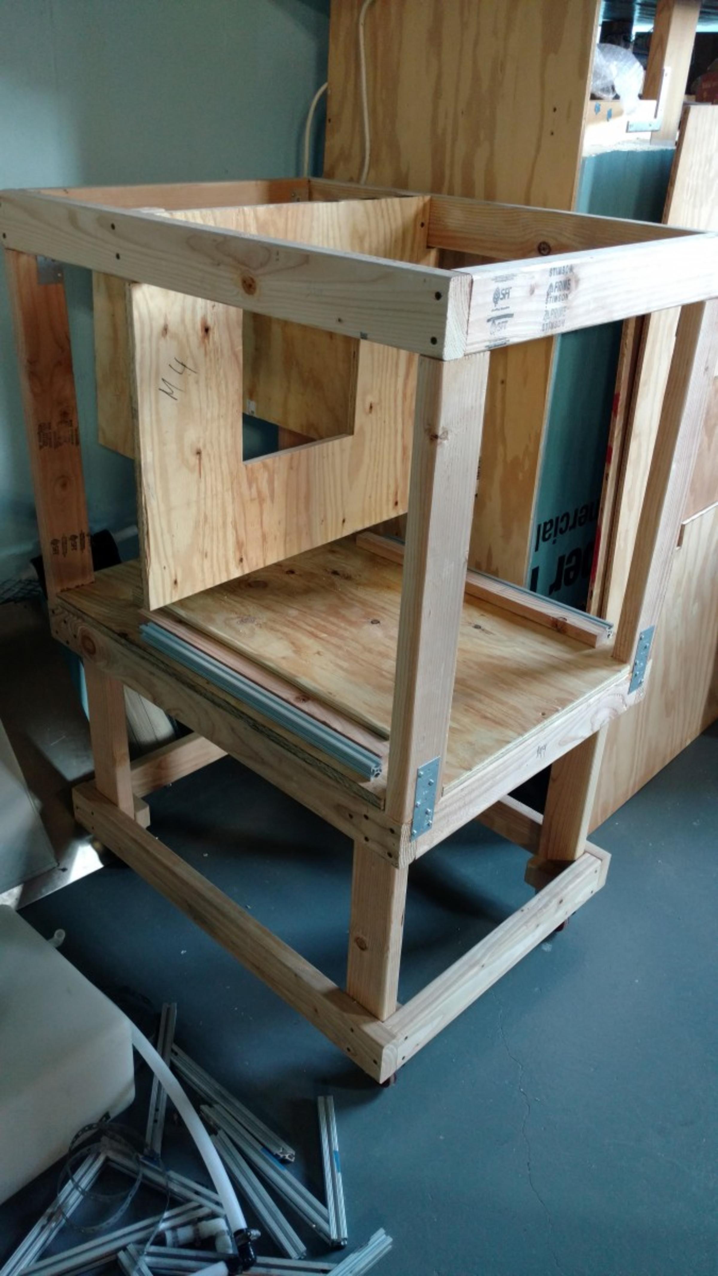 The Chick Inn frame, prior to paint and wiring