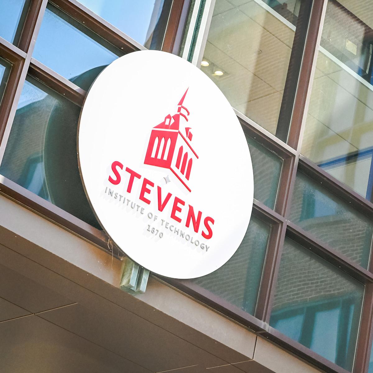 Building with Stevens logo attached to outside.