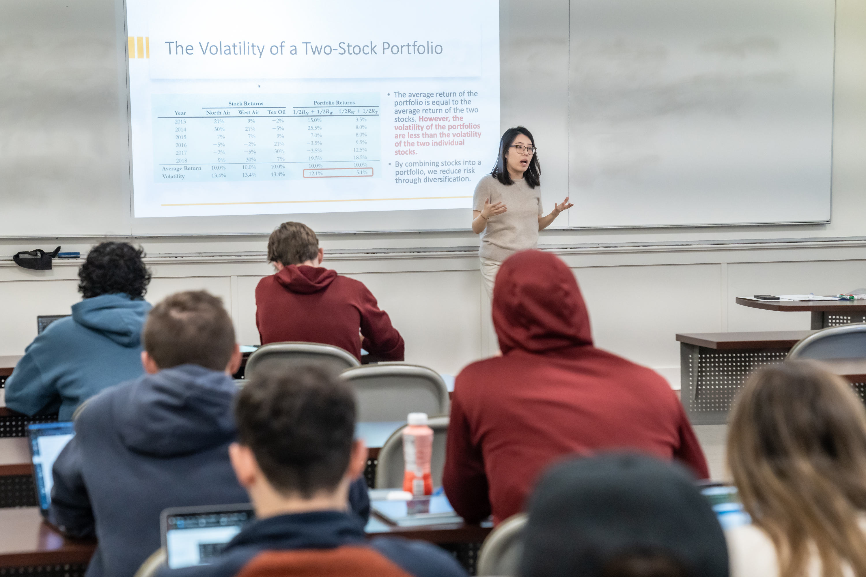 Emma Wang teaching in a classroom