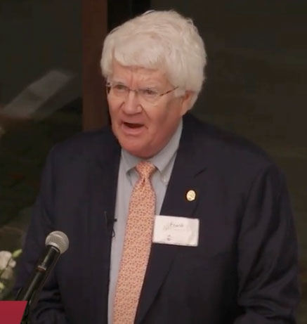 Frank Semcer, Sr. '65 speaking at a podium