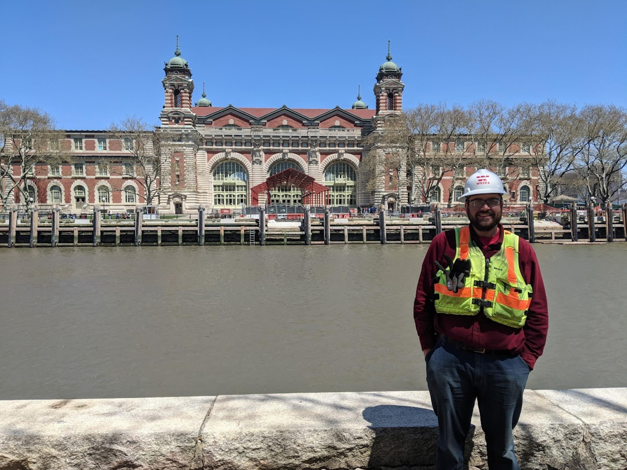 Sean Dirscherl at Ellis Island
