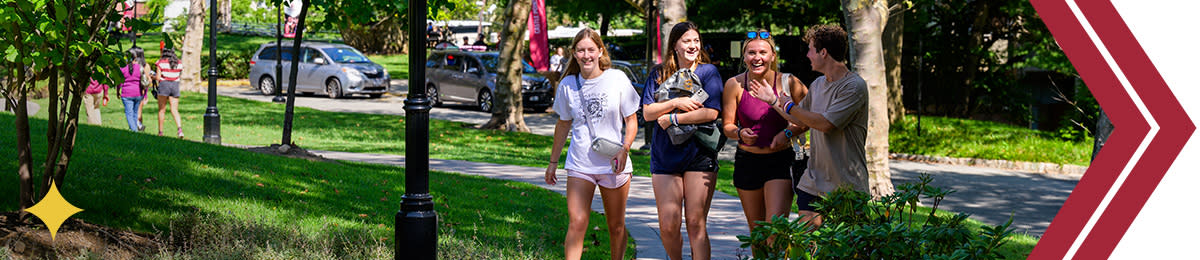Students walking on campus.