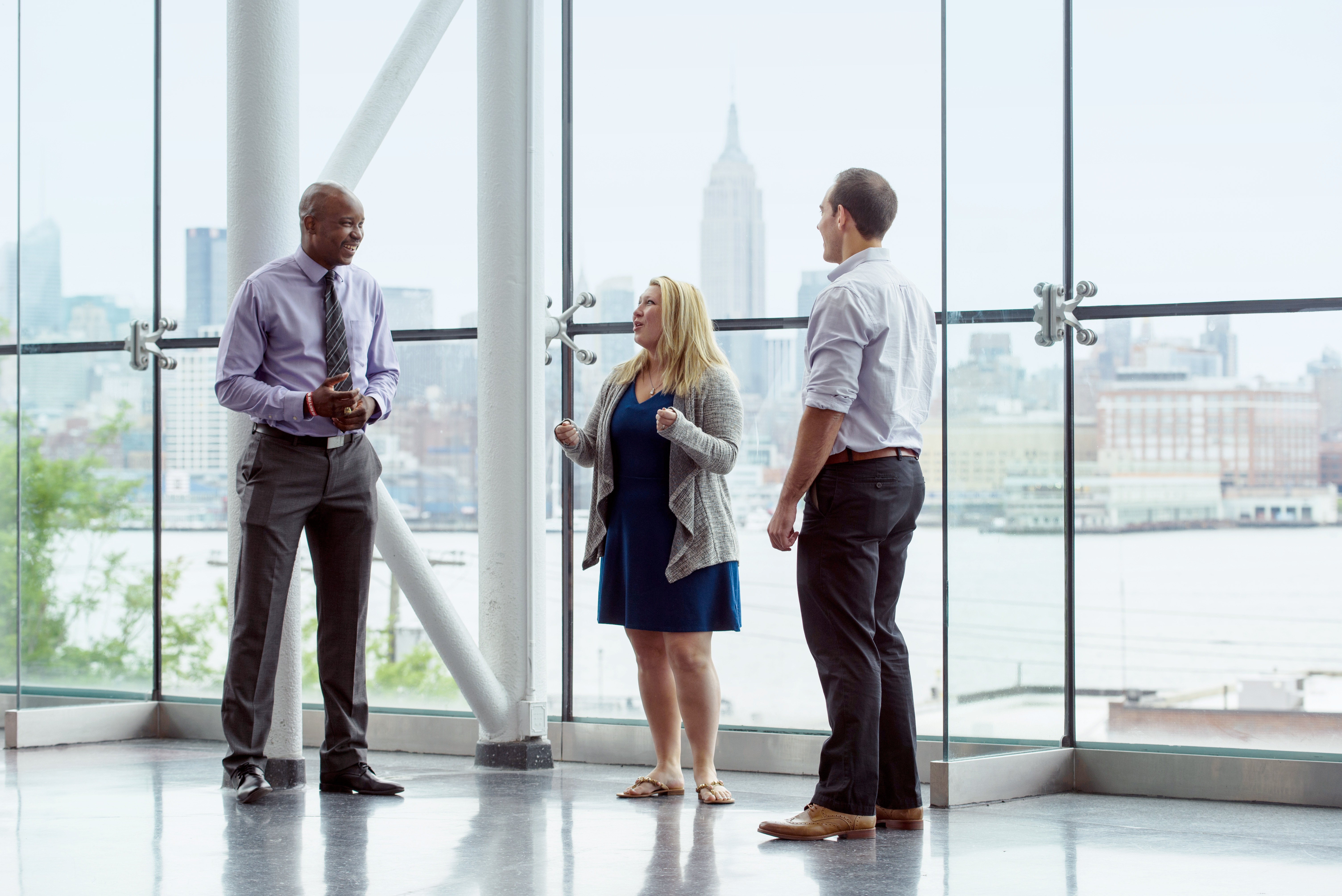 corporate business students talking