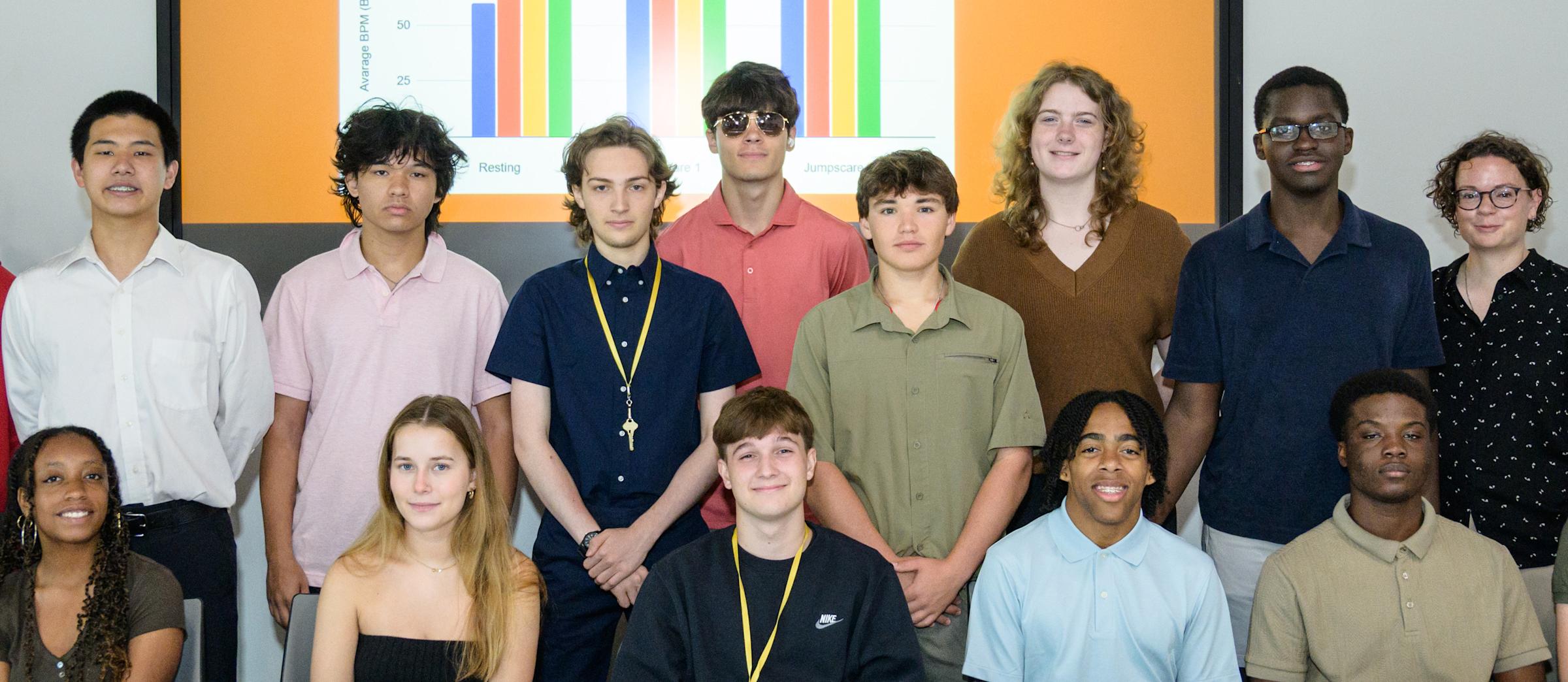 Pre-college students pose for a group photo