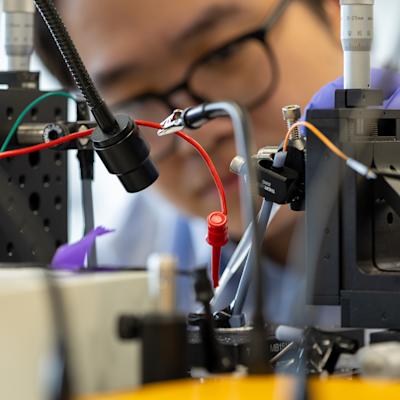 Student working in lab
