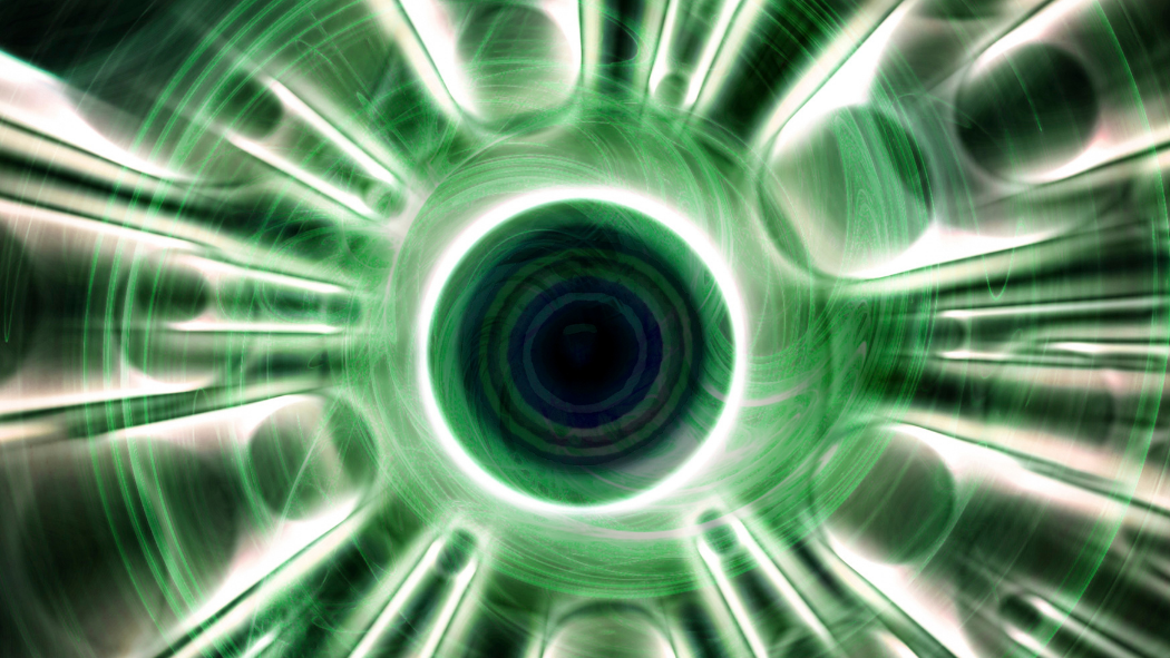 Photon emission, conceptual illustration.
