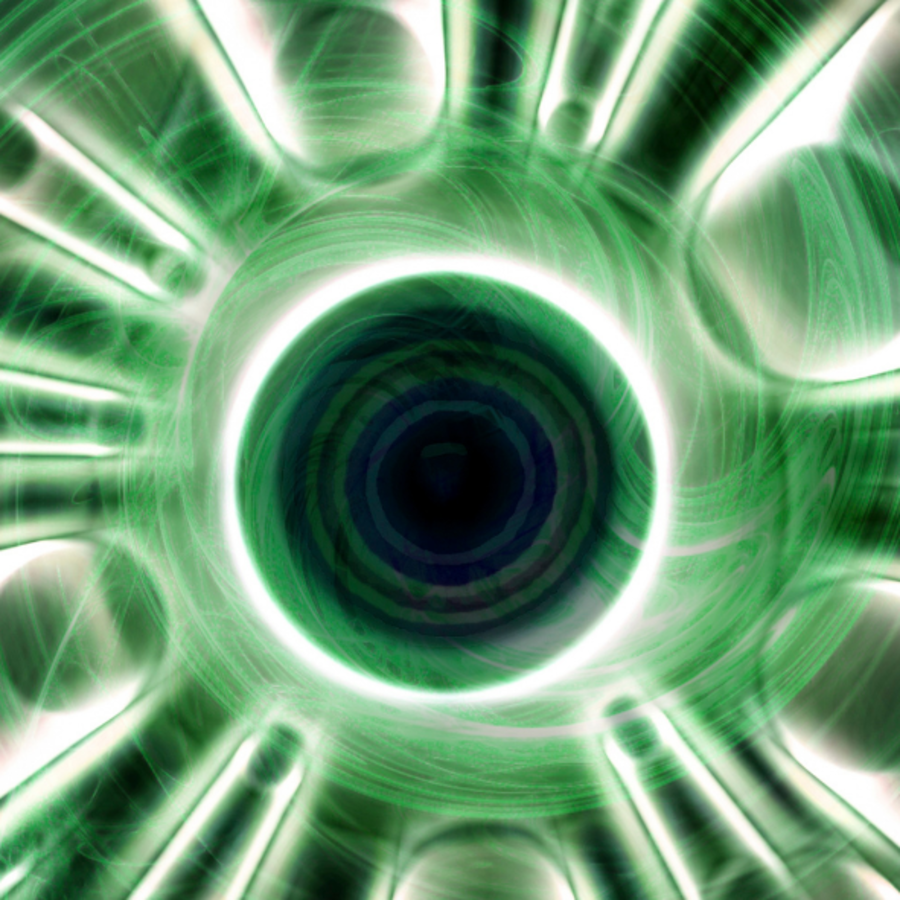 Photon emission, conceptual illustration.