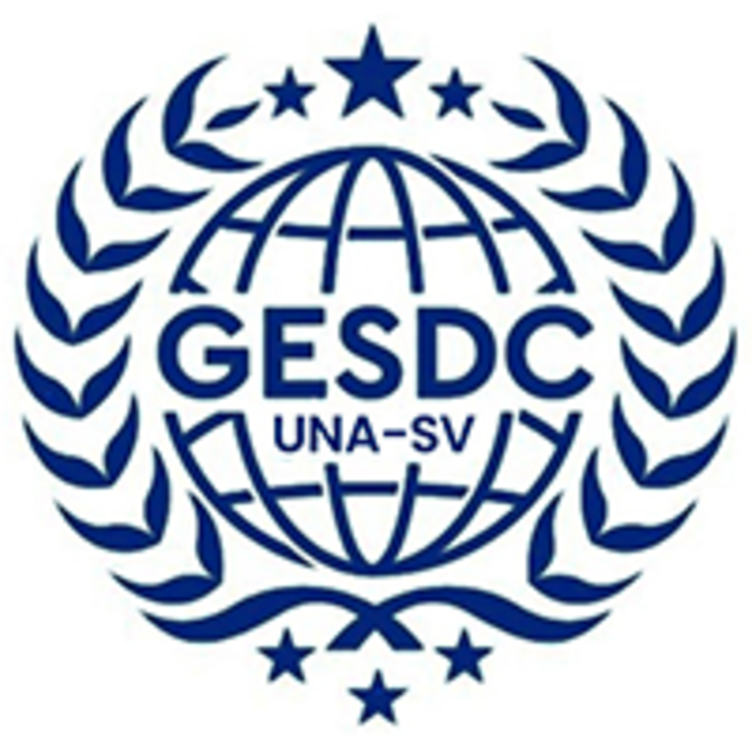 Blue logo is a globe with text that reads "UNA-SV United Nations Association of El Salvador"