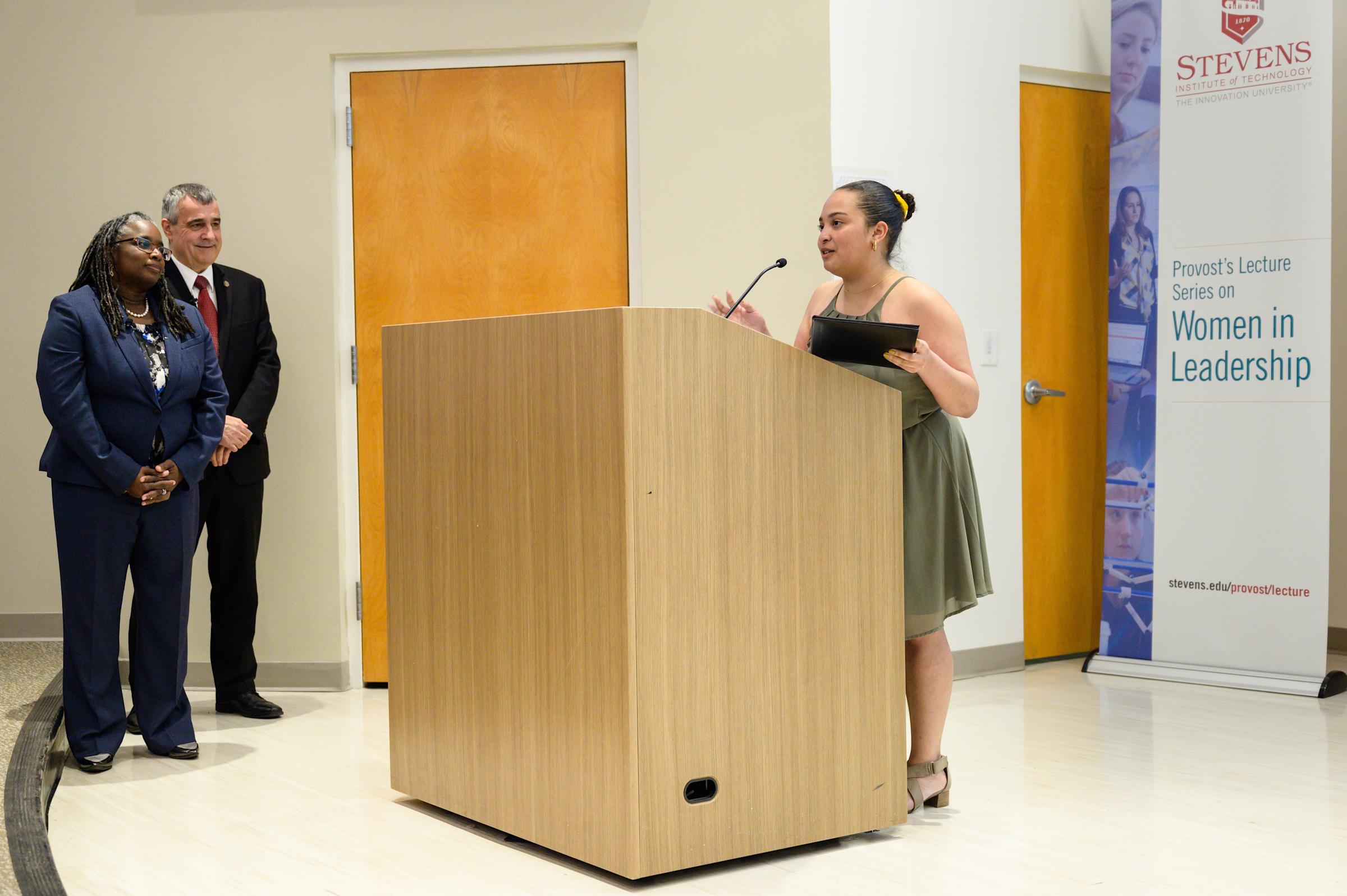 Christina Puntiel accepting her award