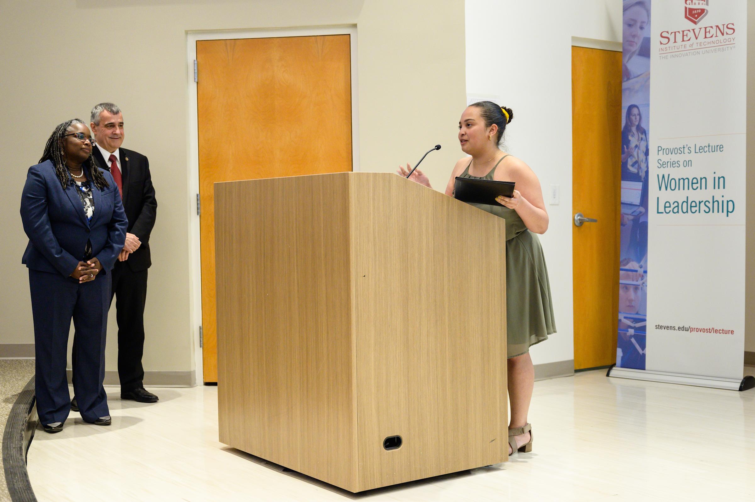 Christina Puntiel accepting her award