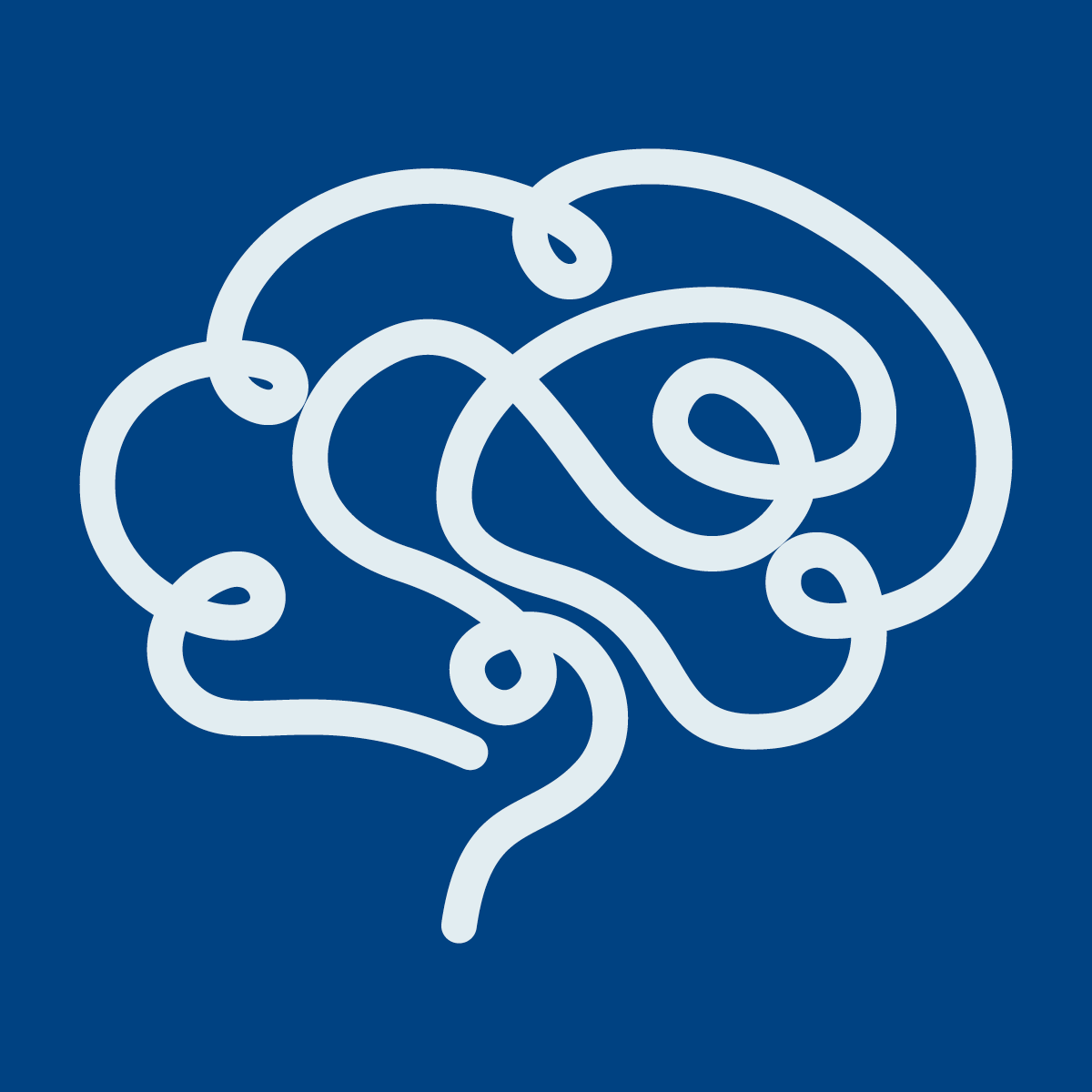 icon of a brain drawn with squiggles.