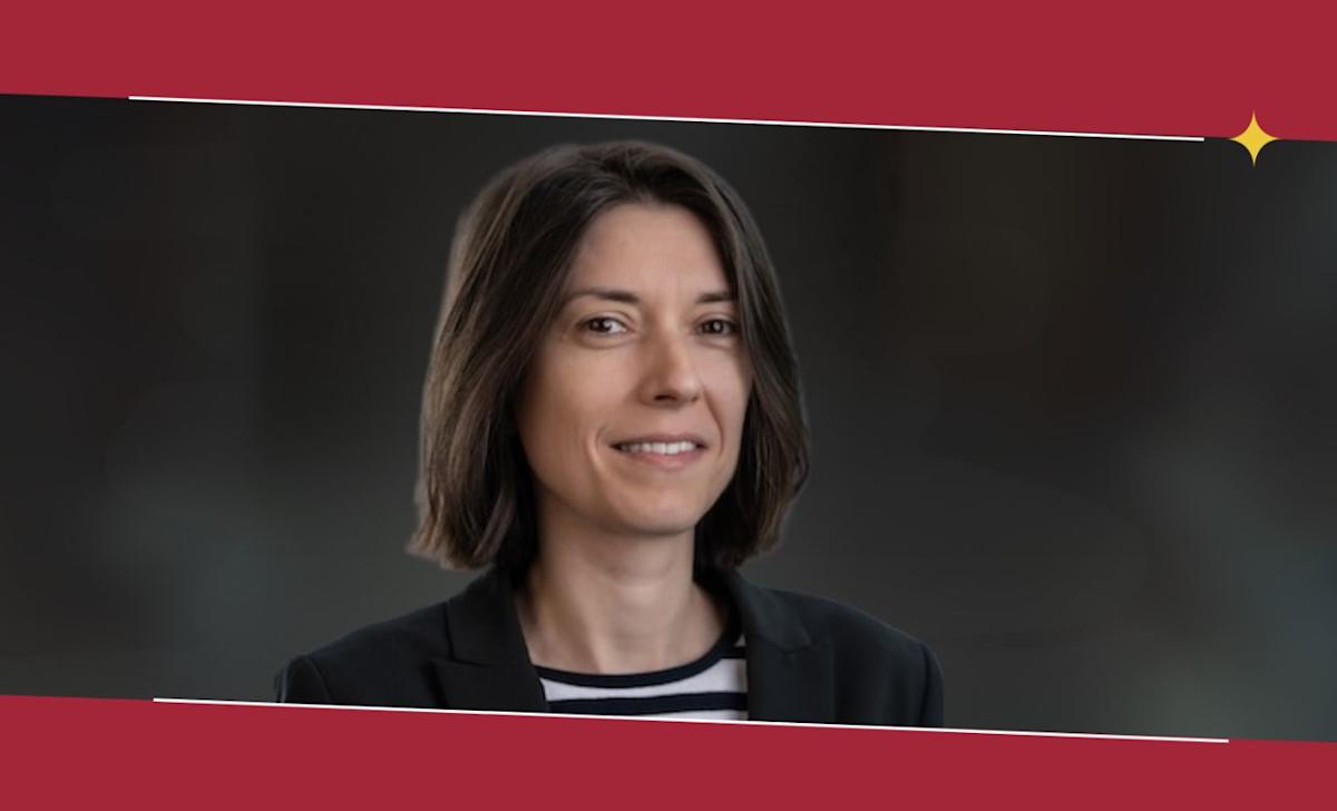 Headshot of Dr. Gabriela Ciocarlie, Interim Director of the Stevens Institute of Artificial Intelligence, against a dark background.