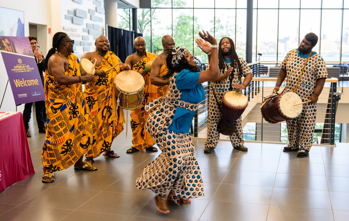 Africa-US Presidential Forum on STEM, AI, MBA - drums and dancers