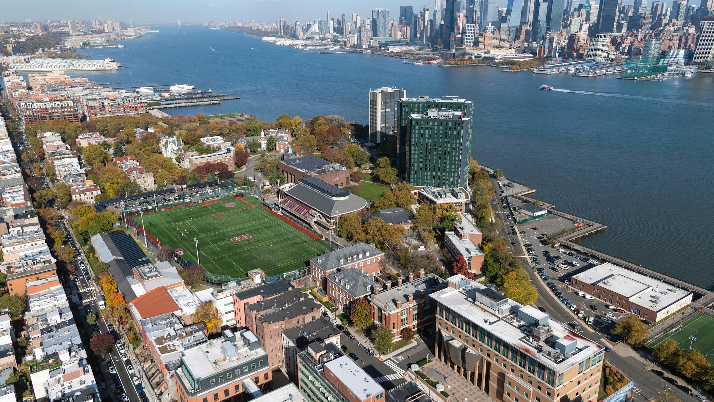 aerial photo of Stevens campus