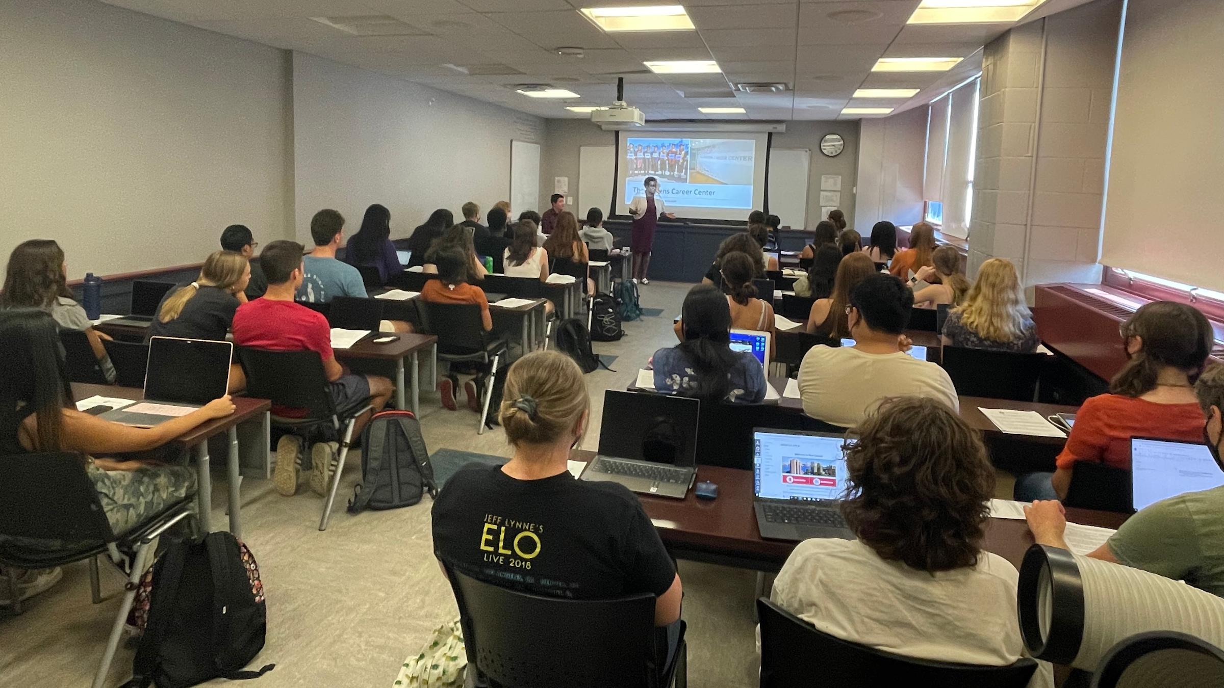 CCB students attending a career pathways seminar