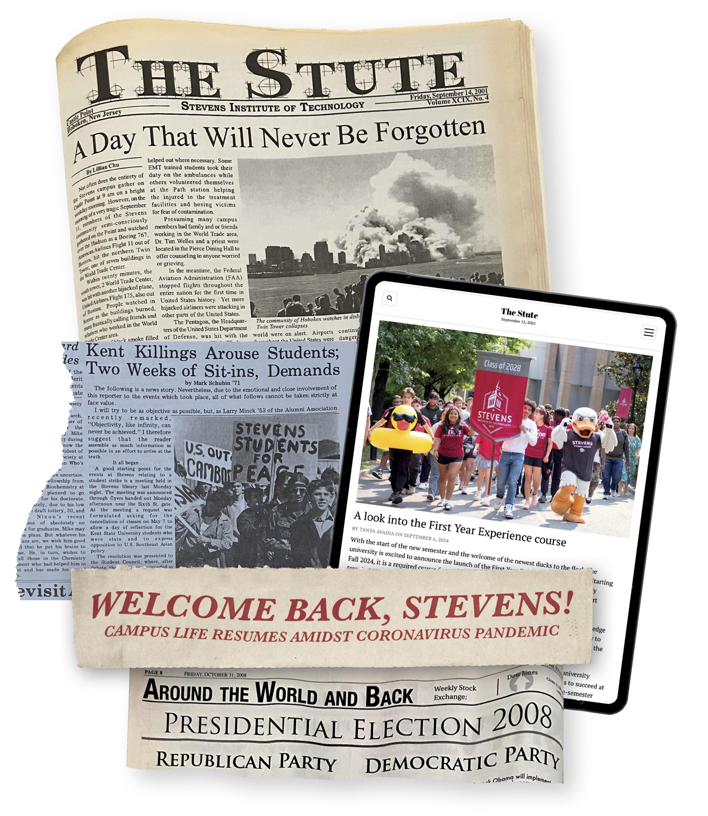 Collage of Stute memorabilia