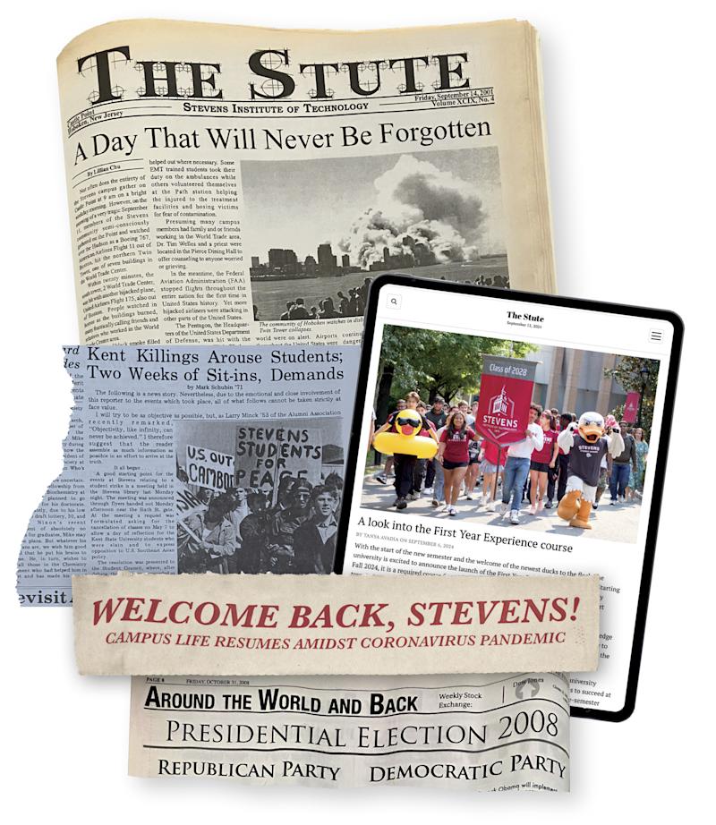 Collage of Stute memorabilia