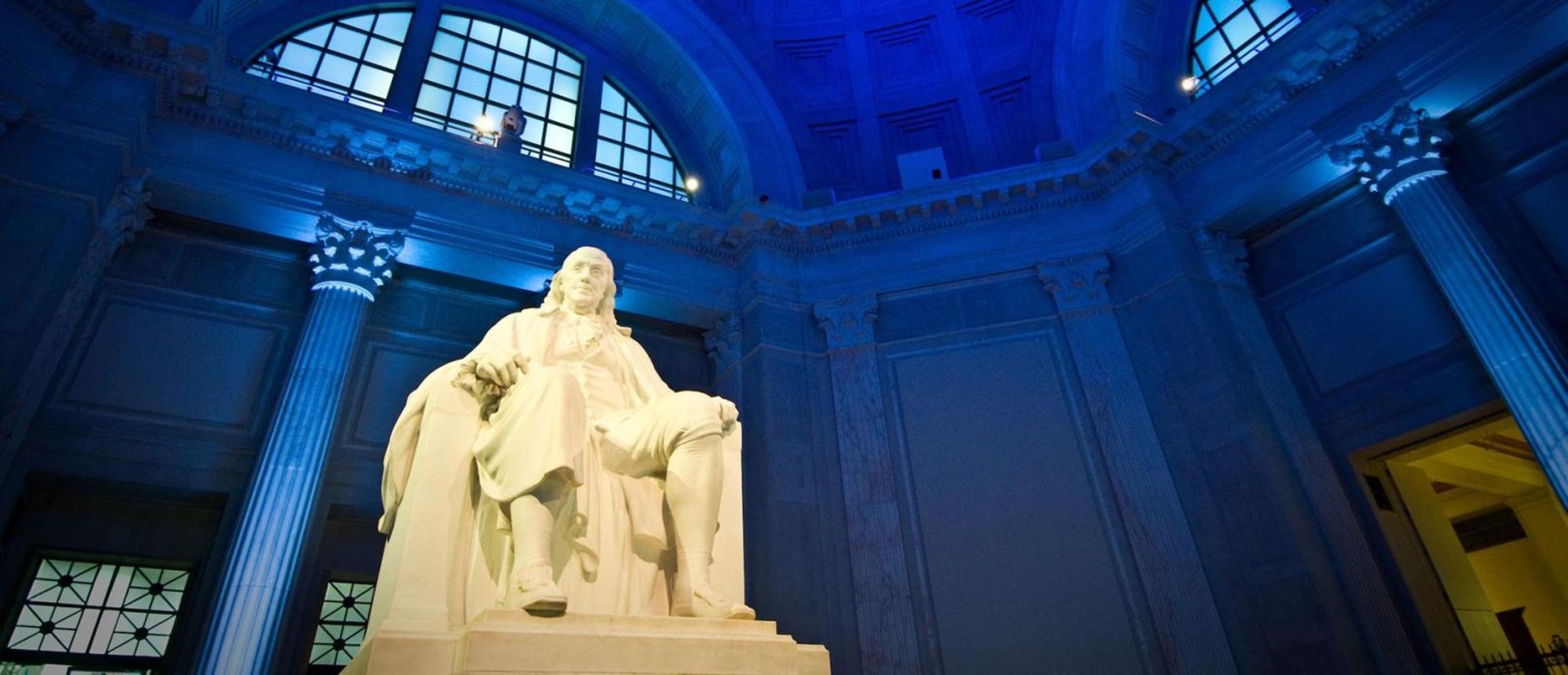 Statue of Ben Franklin at the Franklin Institute