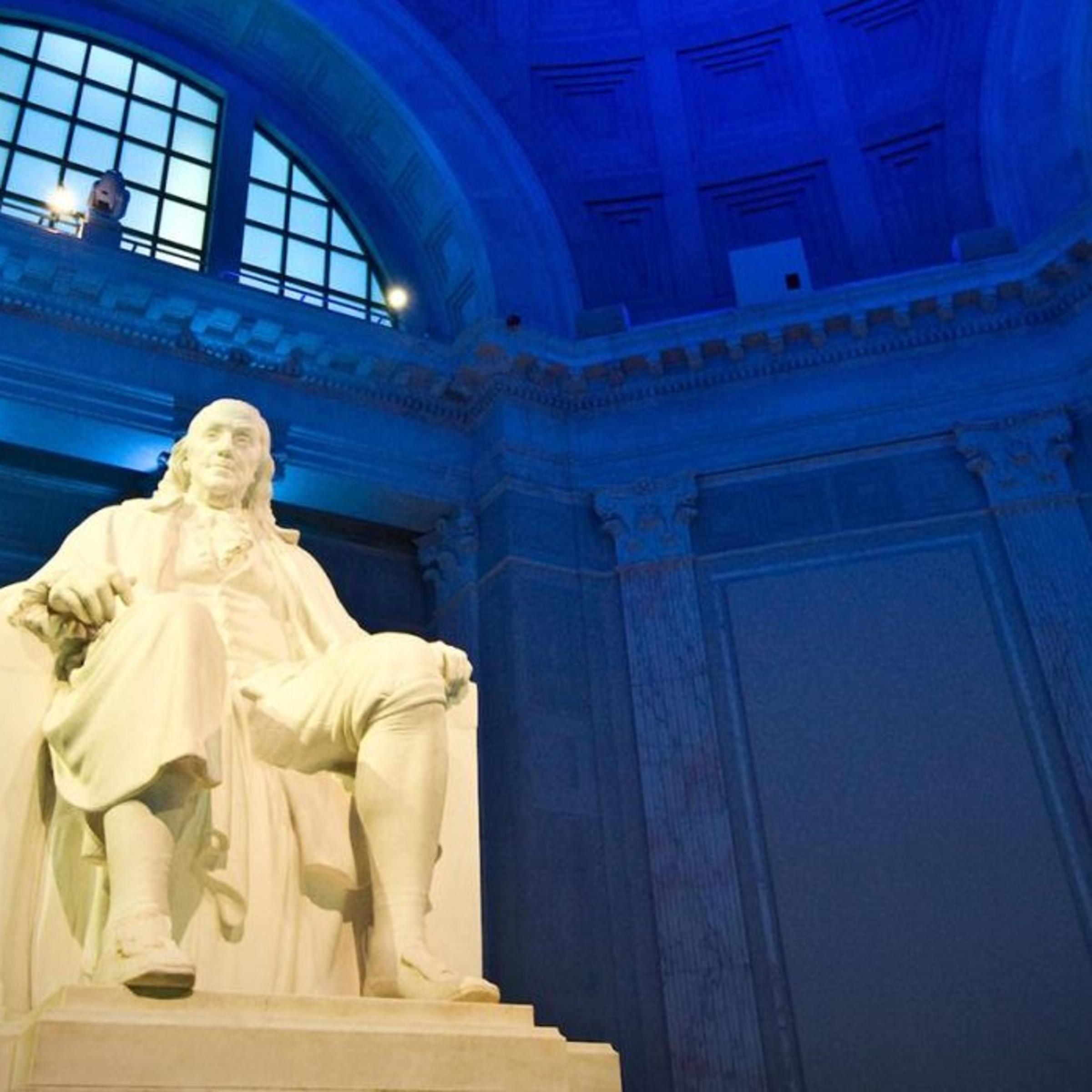 Statue of Ben Franklin at the Franklin Institute