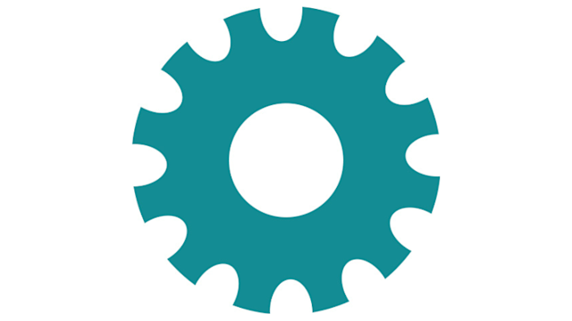Teal gear representing Gear Society