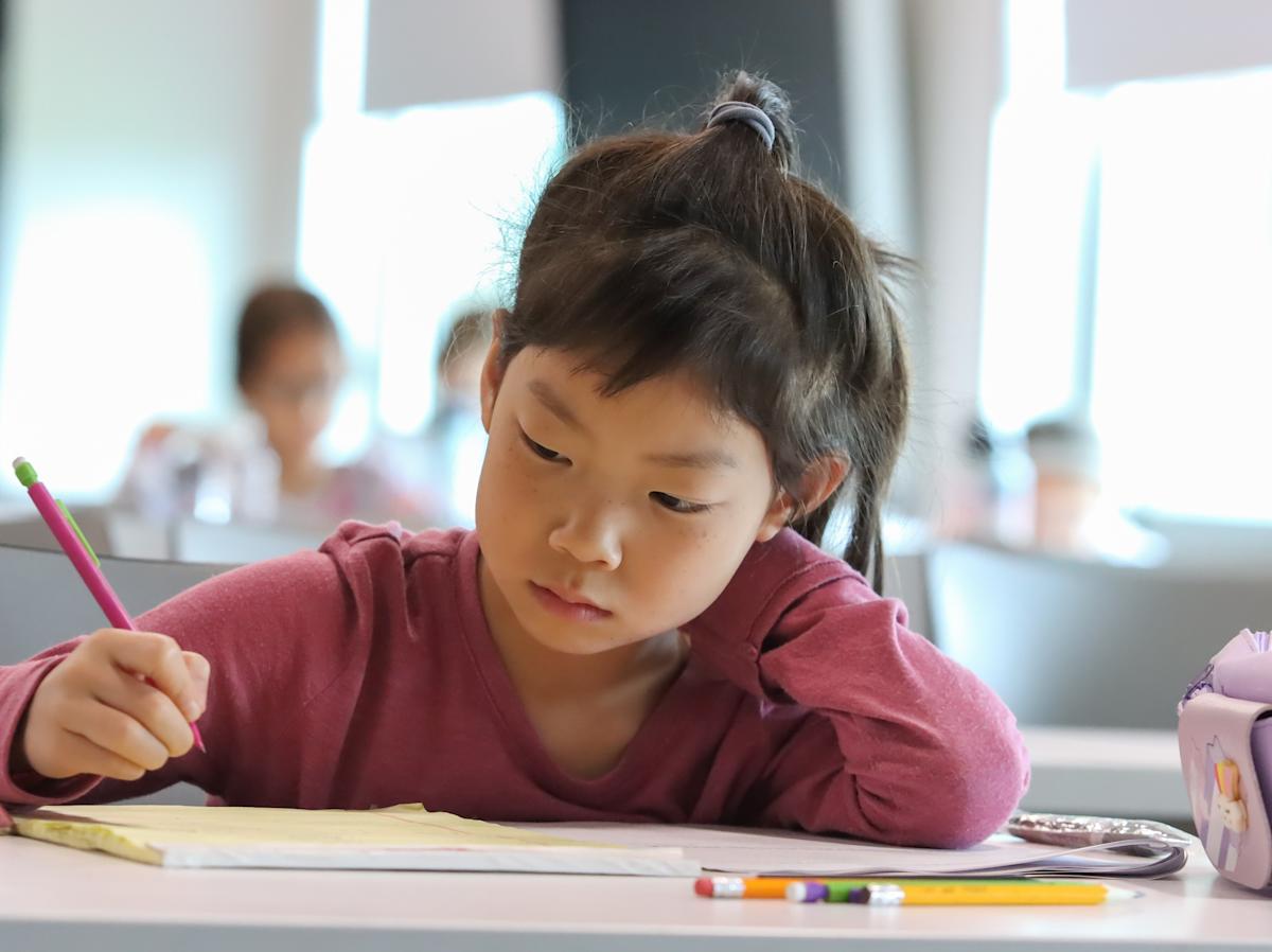 student taking test at the 2023 Math Olympiad