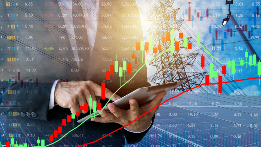 An abstract image of data on a computer screen screen.