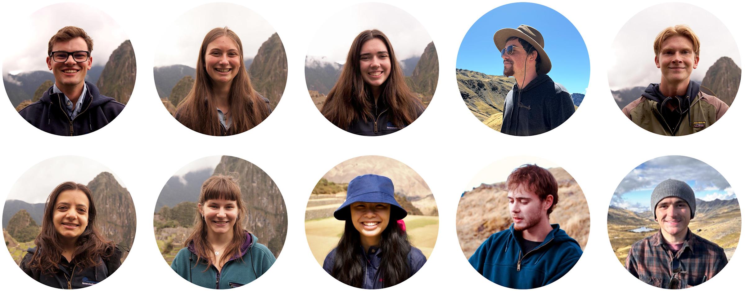 Collage of 10 student portraits in circles.