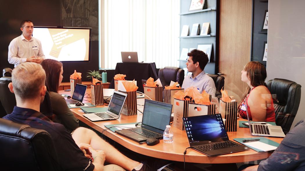 Group of professionals meeting in a conference room