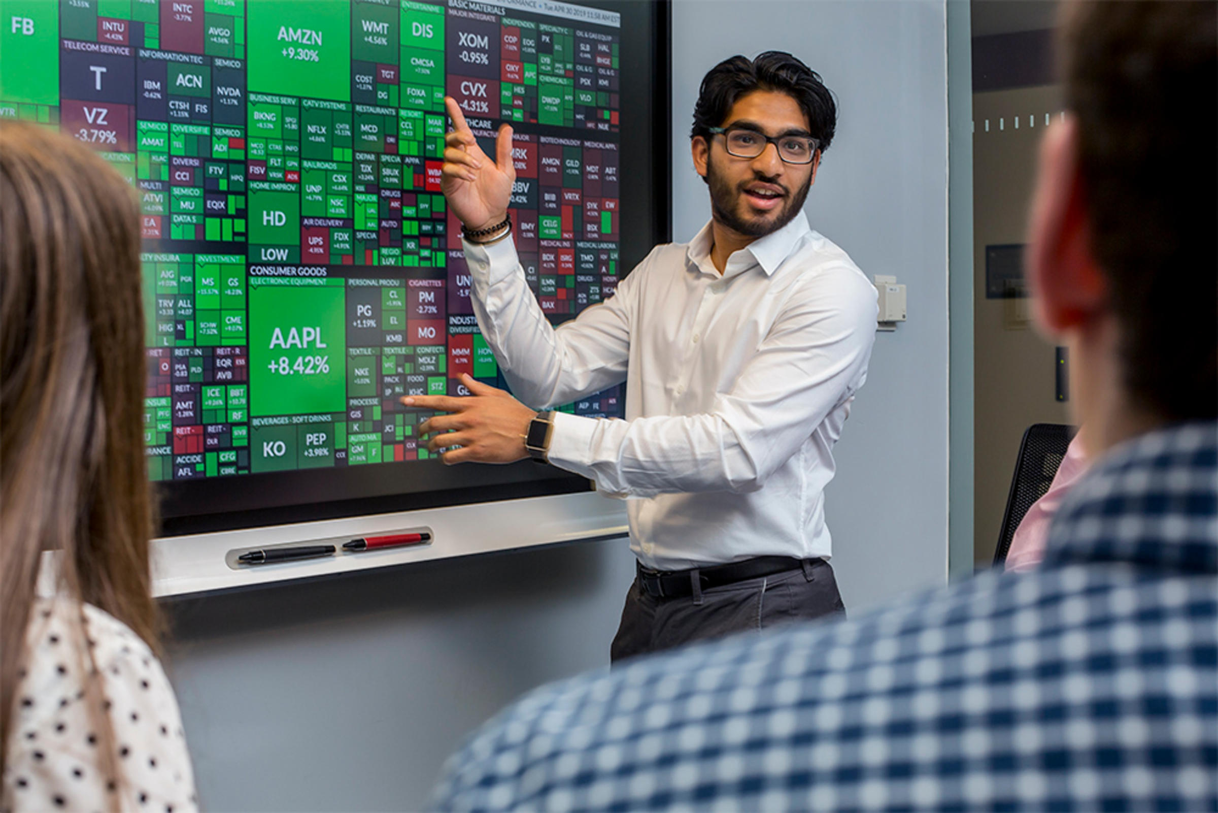 male student at lab with others at Hanlon Center Stevens Institute of Technology