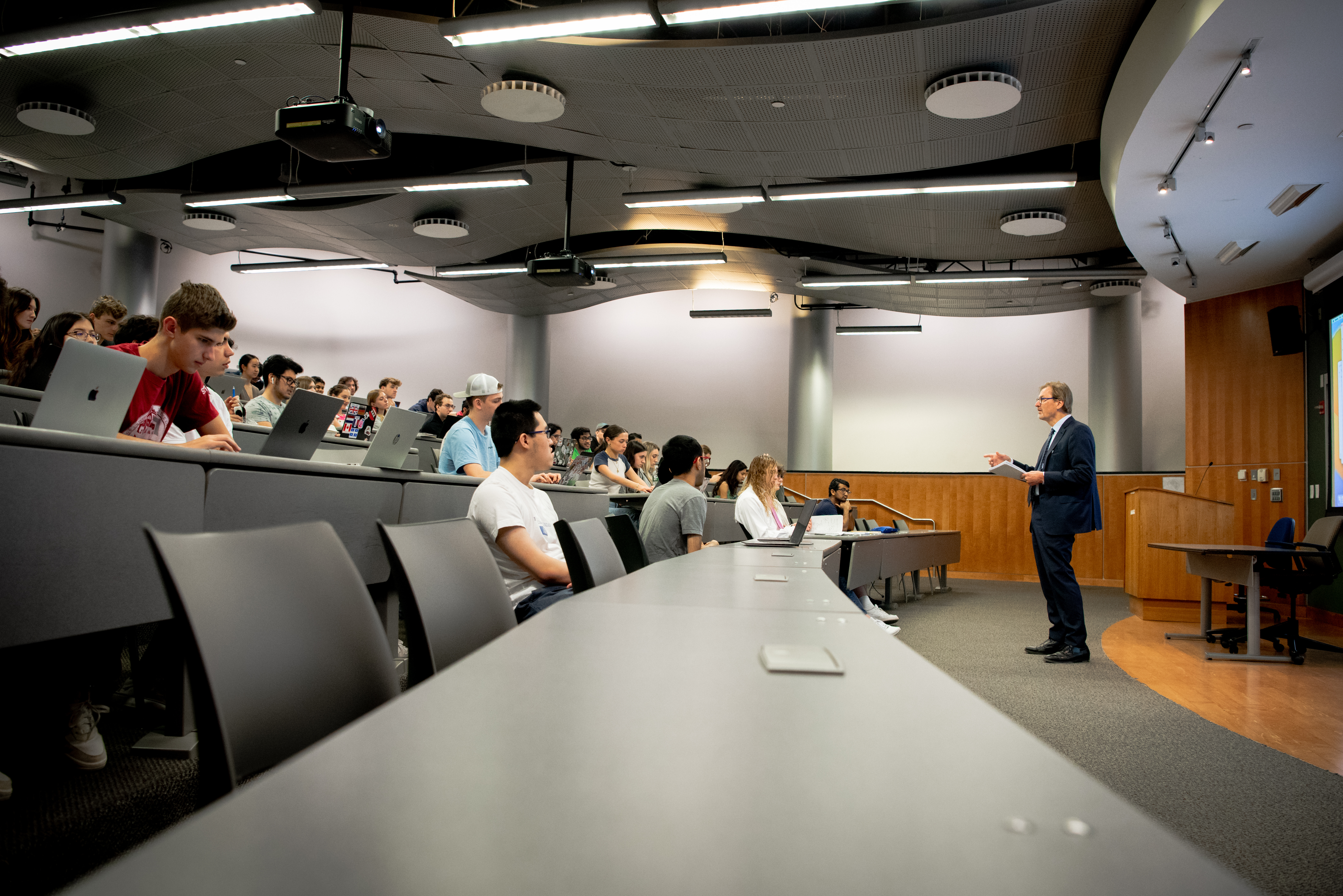 Professor George Calhoun teaching class
