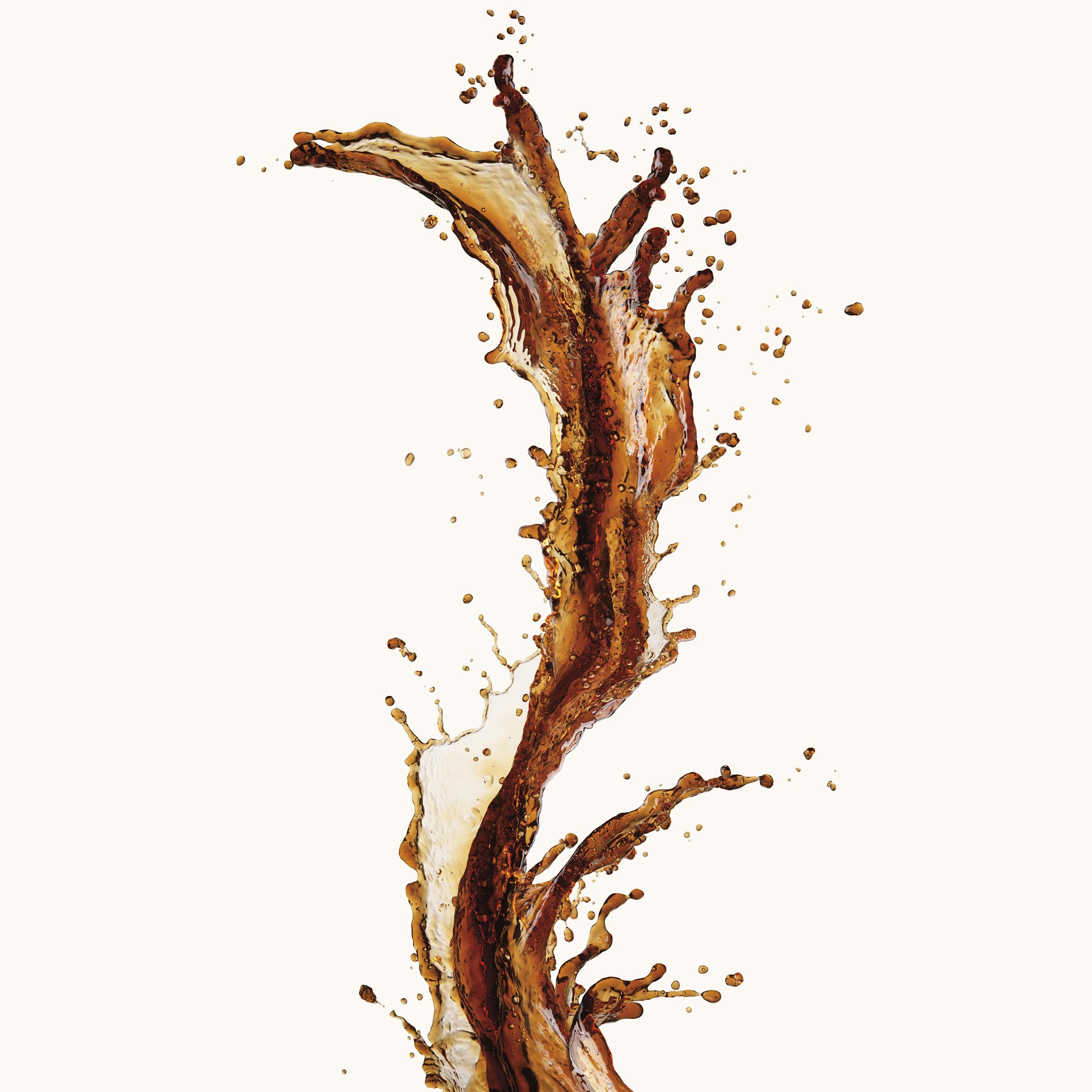 A splash of cola in the air.