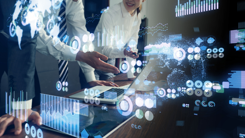 Stylized graphic depiction of financial data