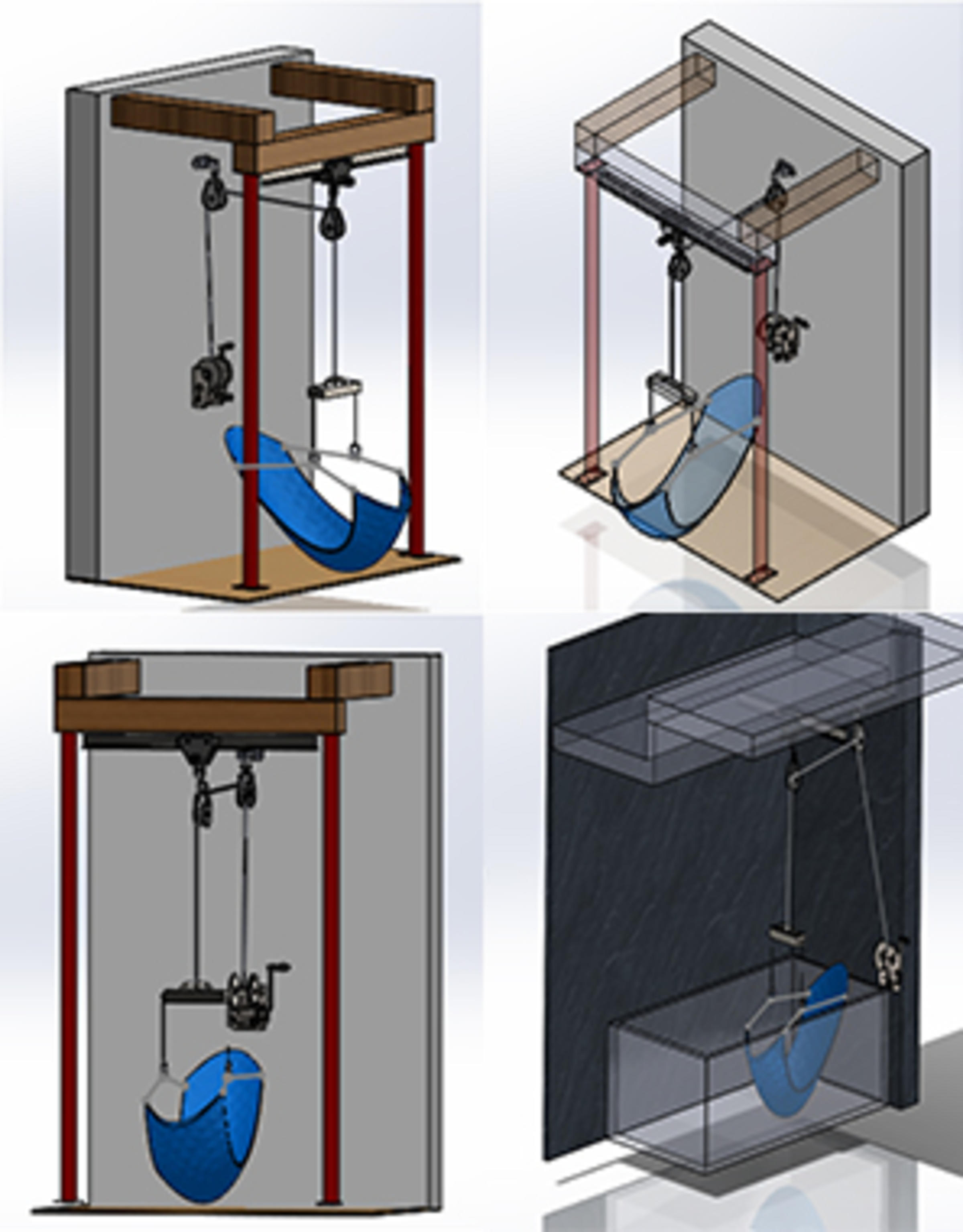 A model of the sling from four perspectives. CREDIT: Emma Sennett-Kuzin.