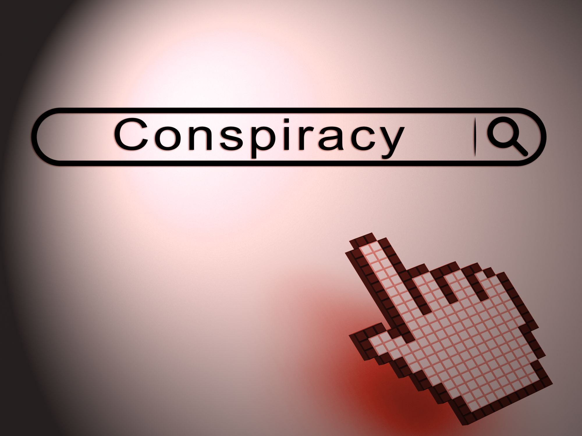Cursor clicking a "conspiracy" search box