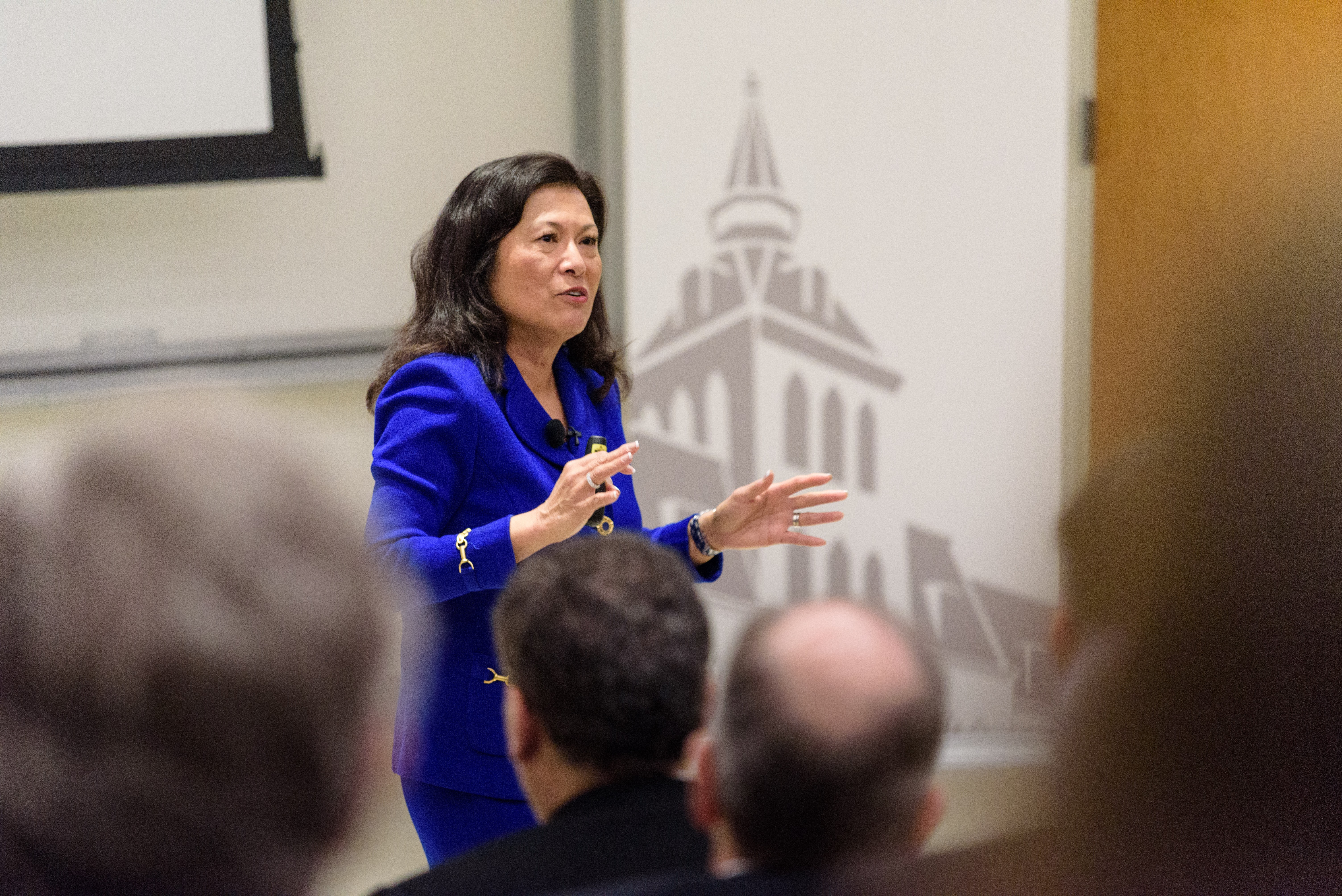 Dr. Connie Mariano speaks to Stevens audience at the Burchard Auditorium on Stevens campus
