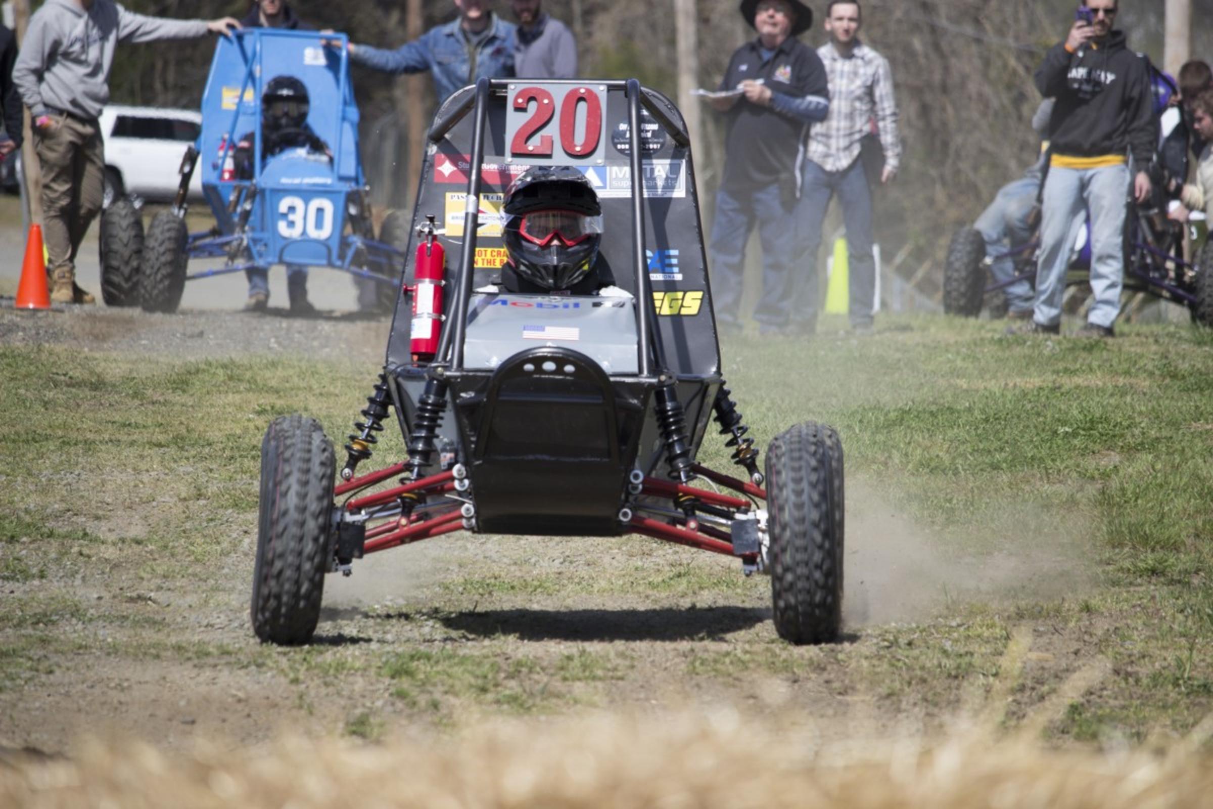 Head-on shot of FSAE car