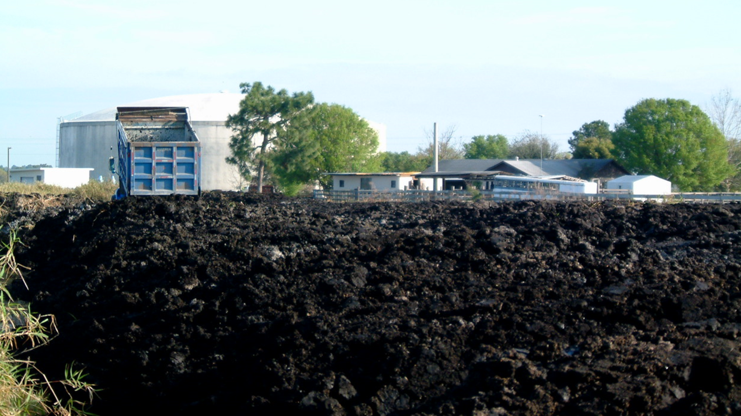 Residuals storage area in a drinking water treatment plant in Florida