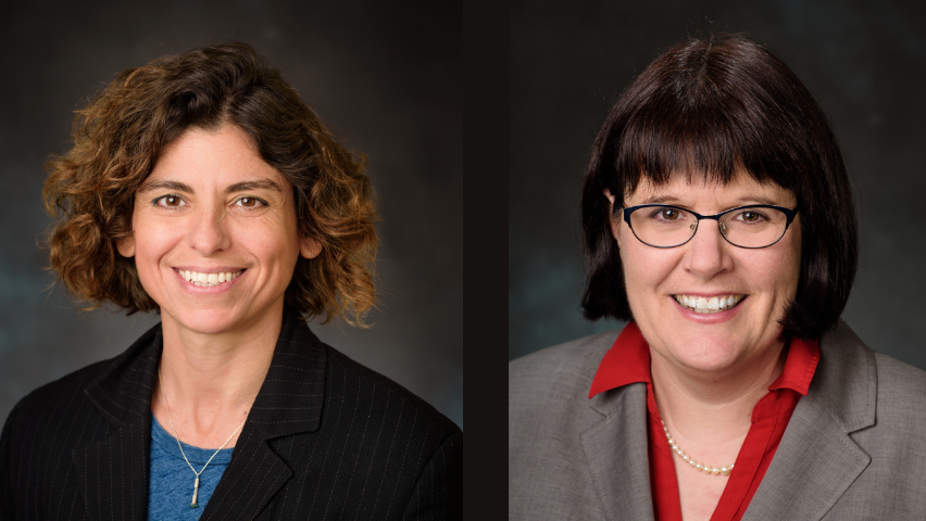 Photos of Pinar Akcora and Patricia Muisener