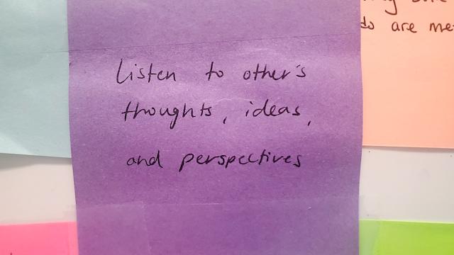 listen to other thoughts, ideas and perspectives