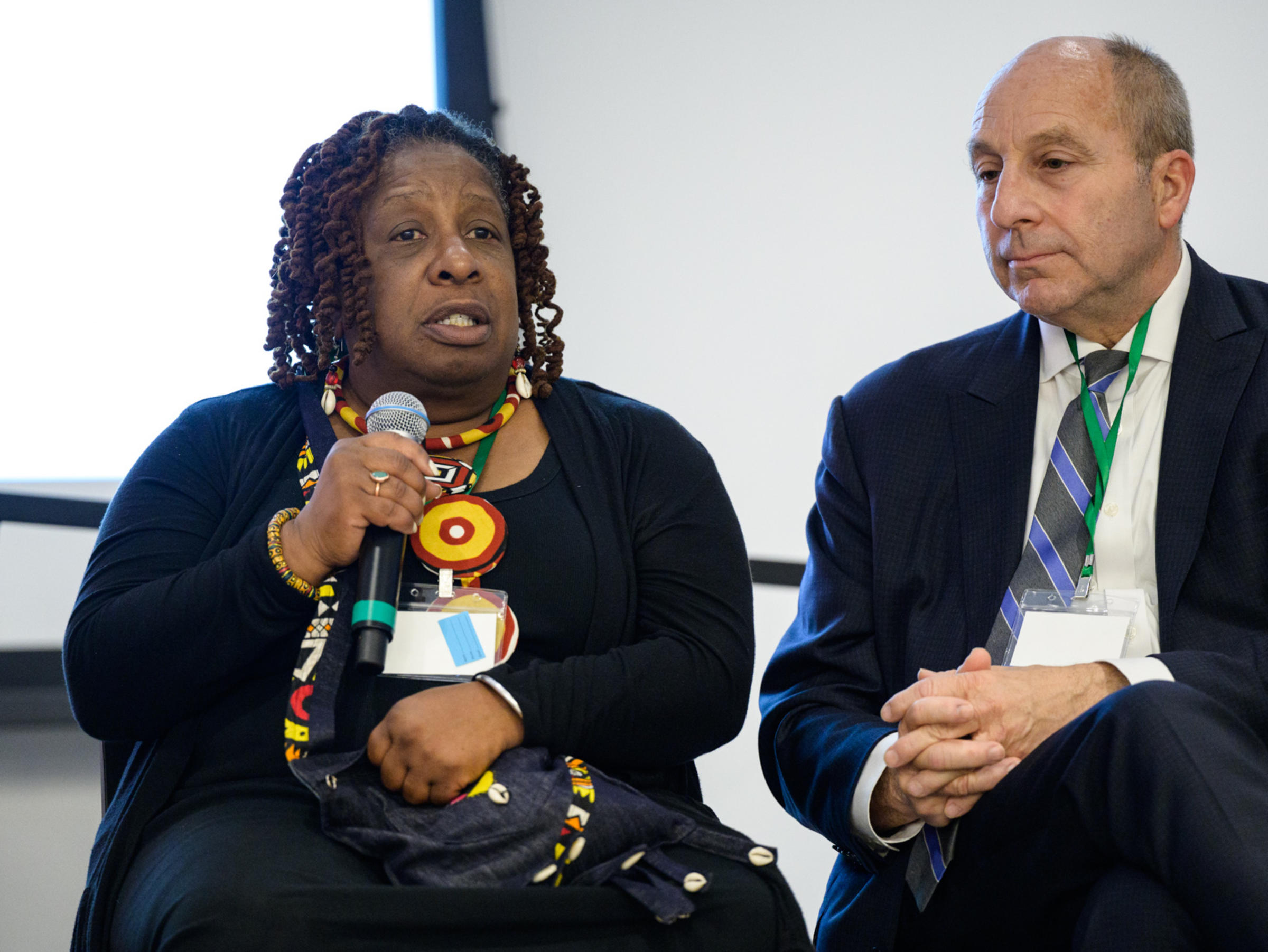 Two panelists at a 2024 Stevens PFAS event