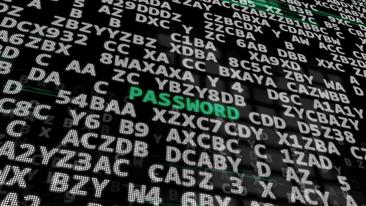code on a screen with the word PASSWORD in green