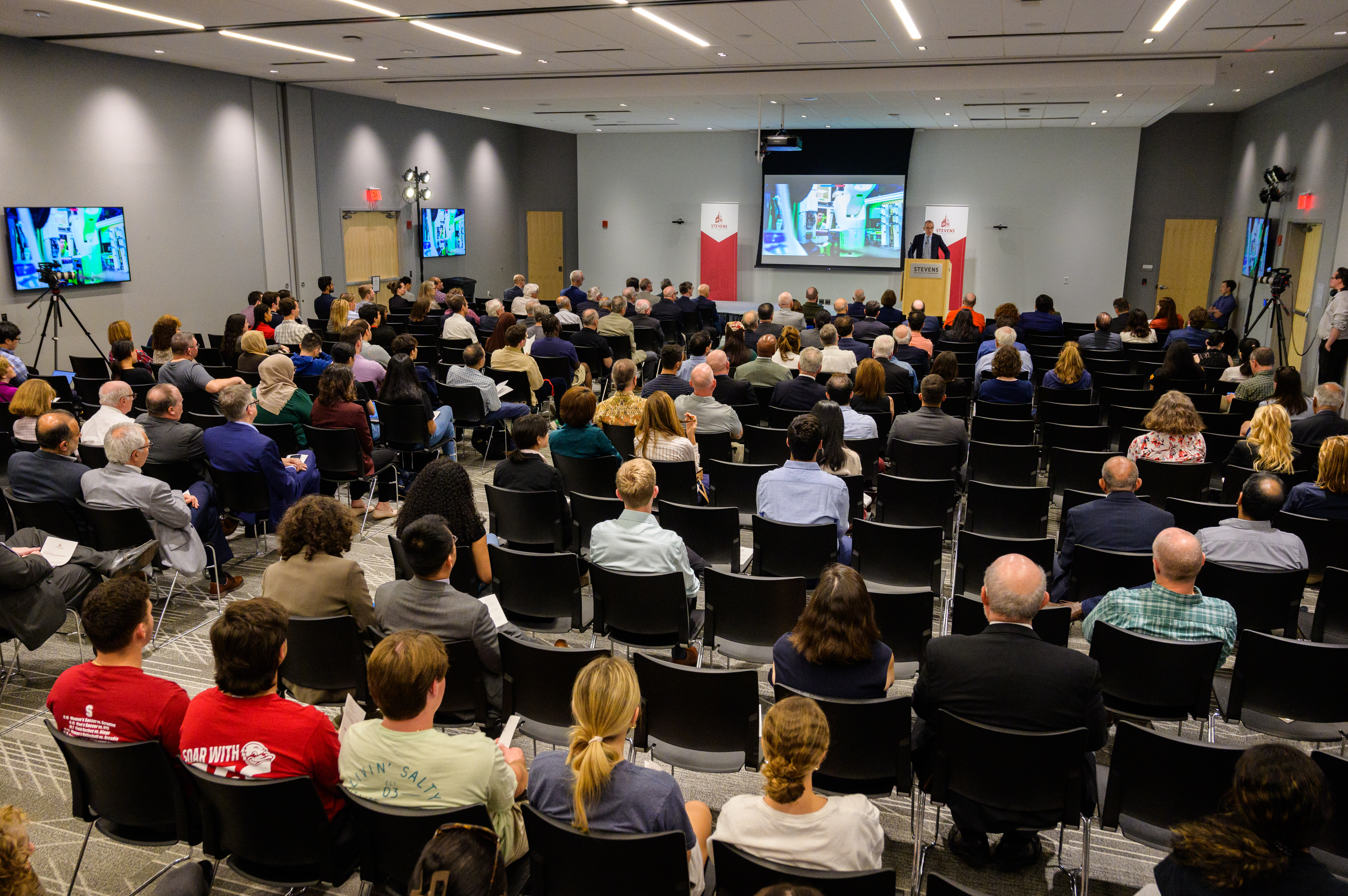 A crowd of attendees at a seminar at UCC.