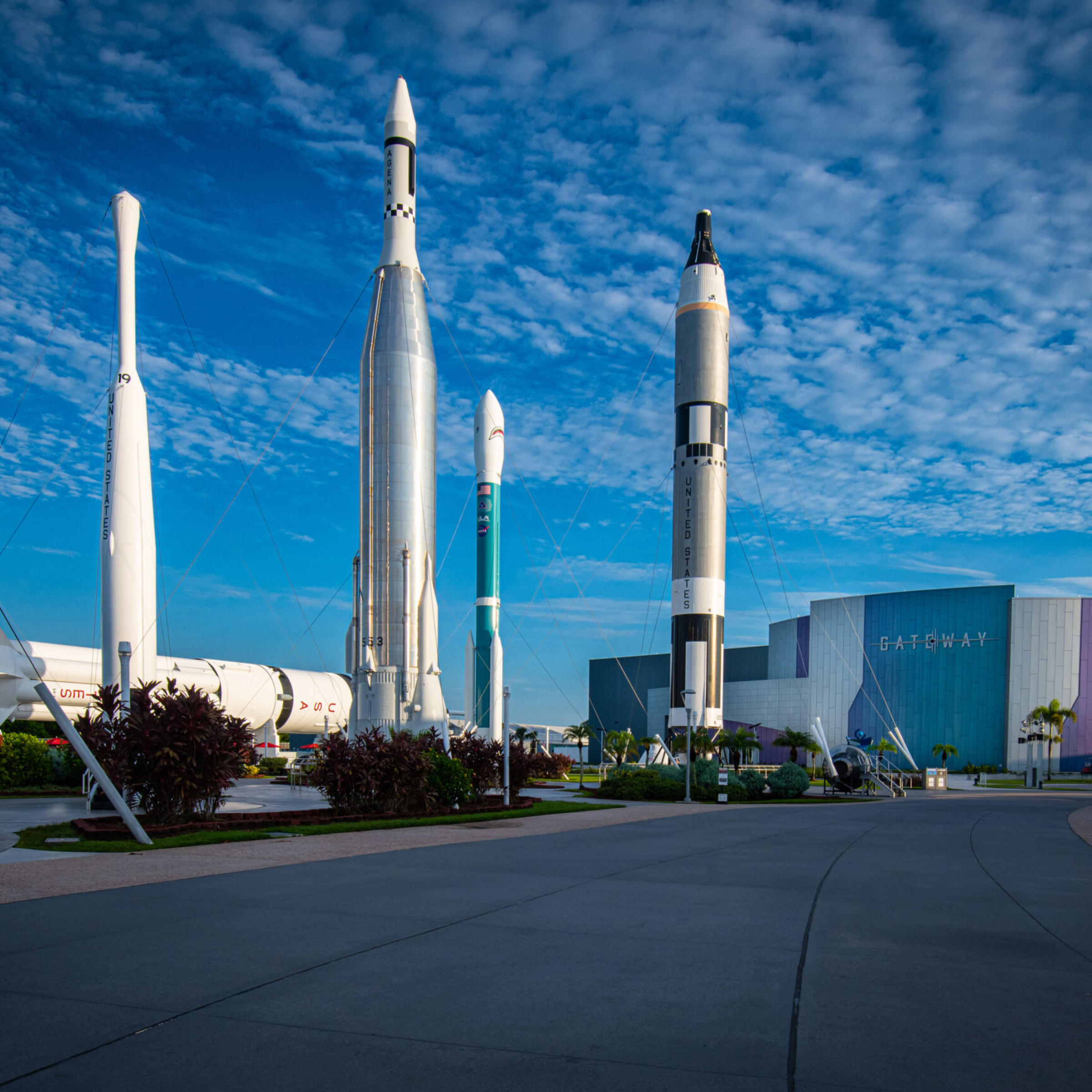 Exterior of rockets at the Kennedy Space Center Visitor Complex