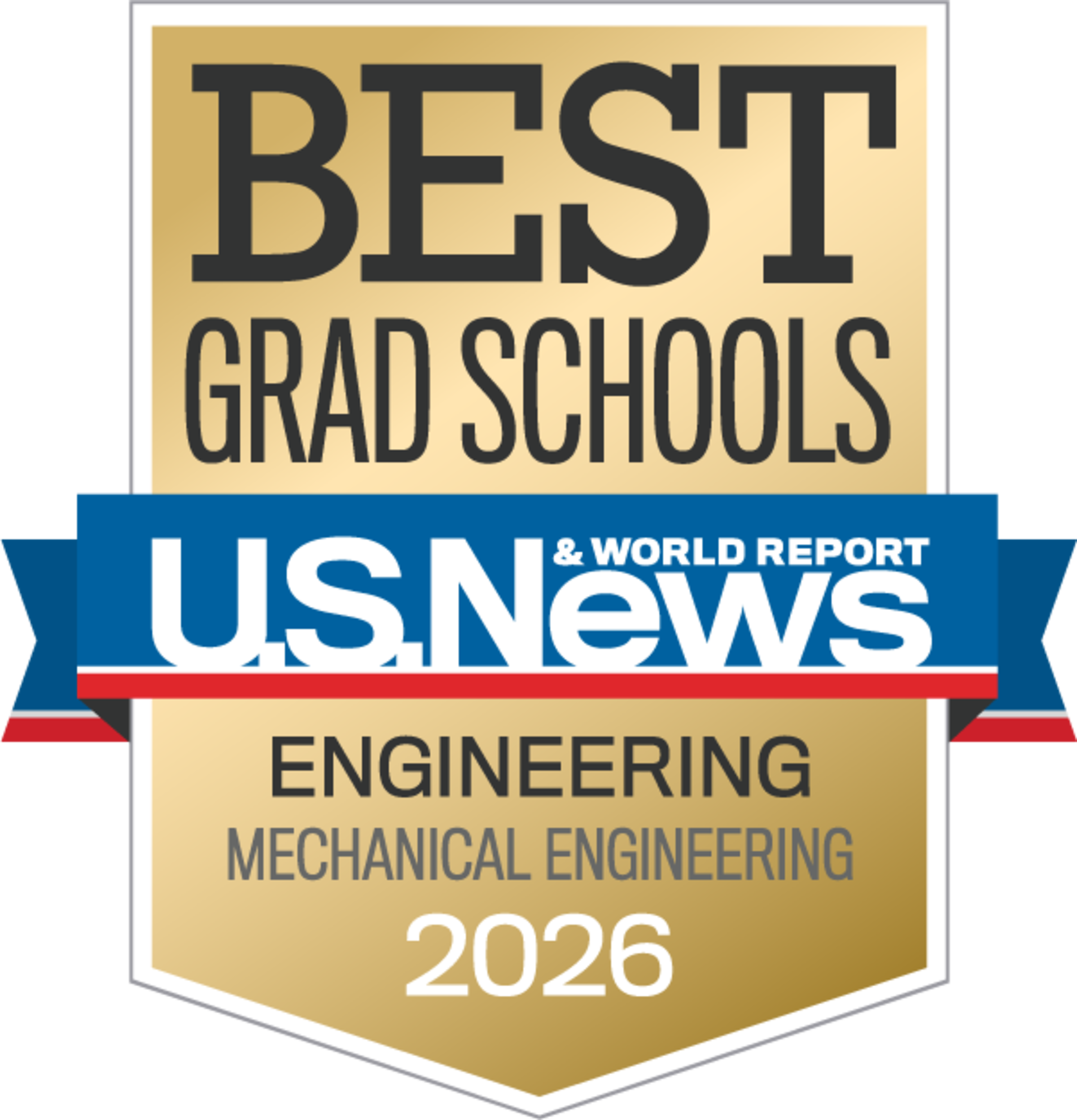 USNWR 2025 Best Grad Schools Mechanical Engineering Badge.