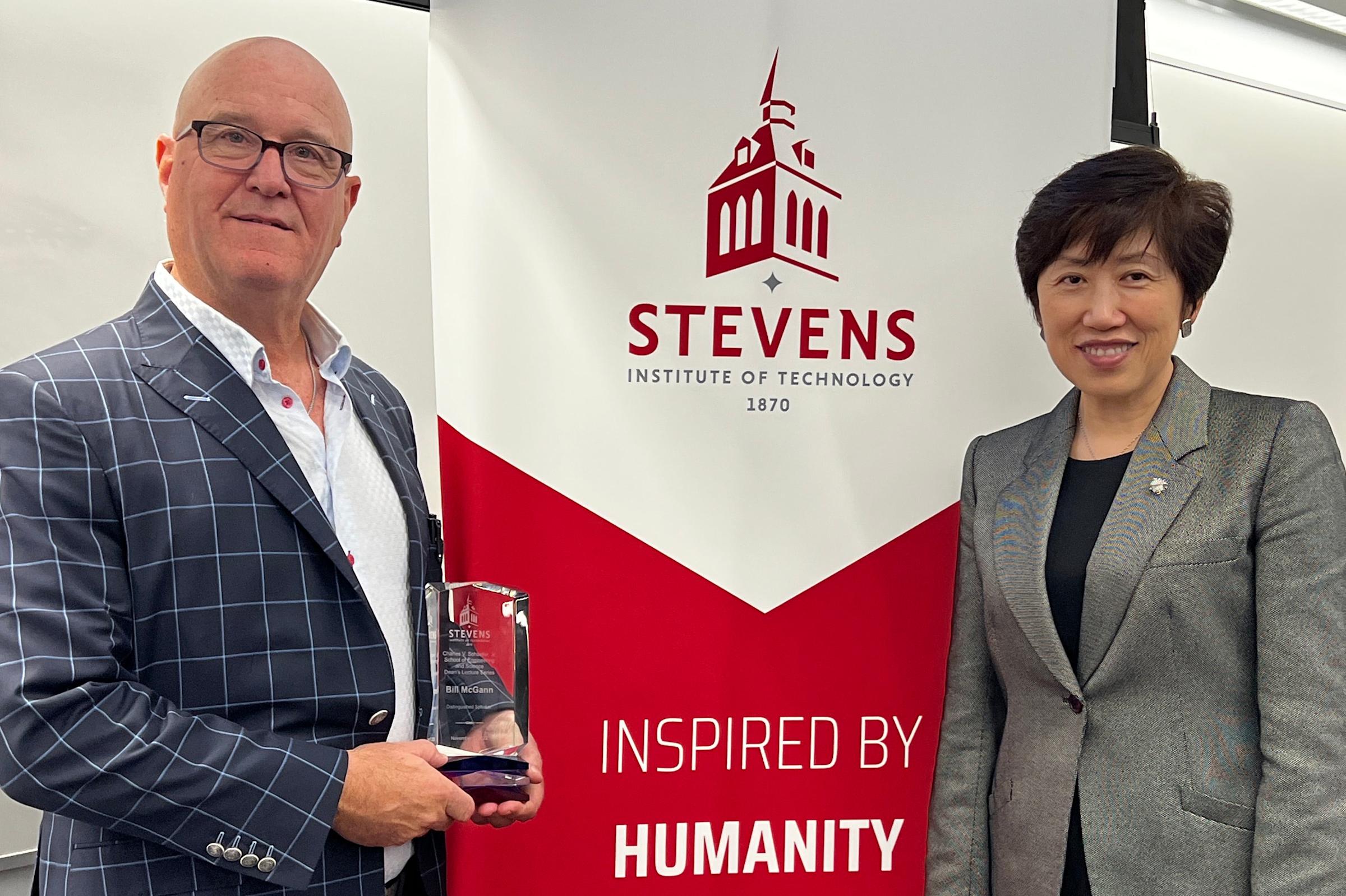 Bill McGann and Jean Zu at the School of Engineering and Science Dean's Lecture Series