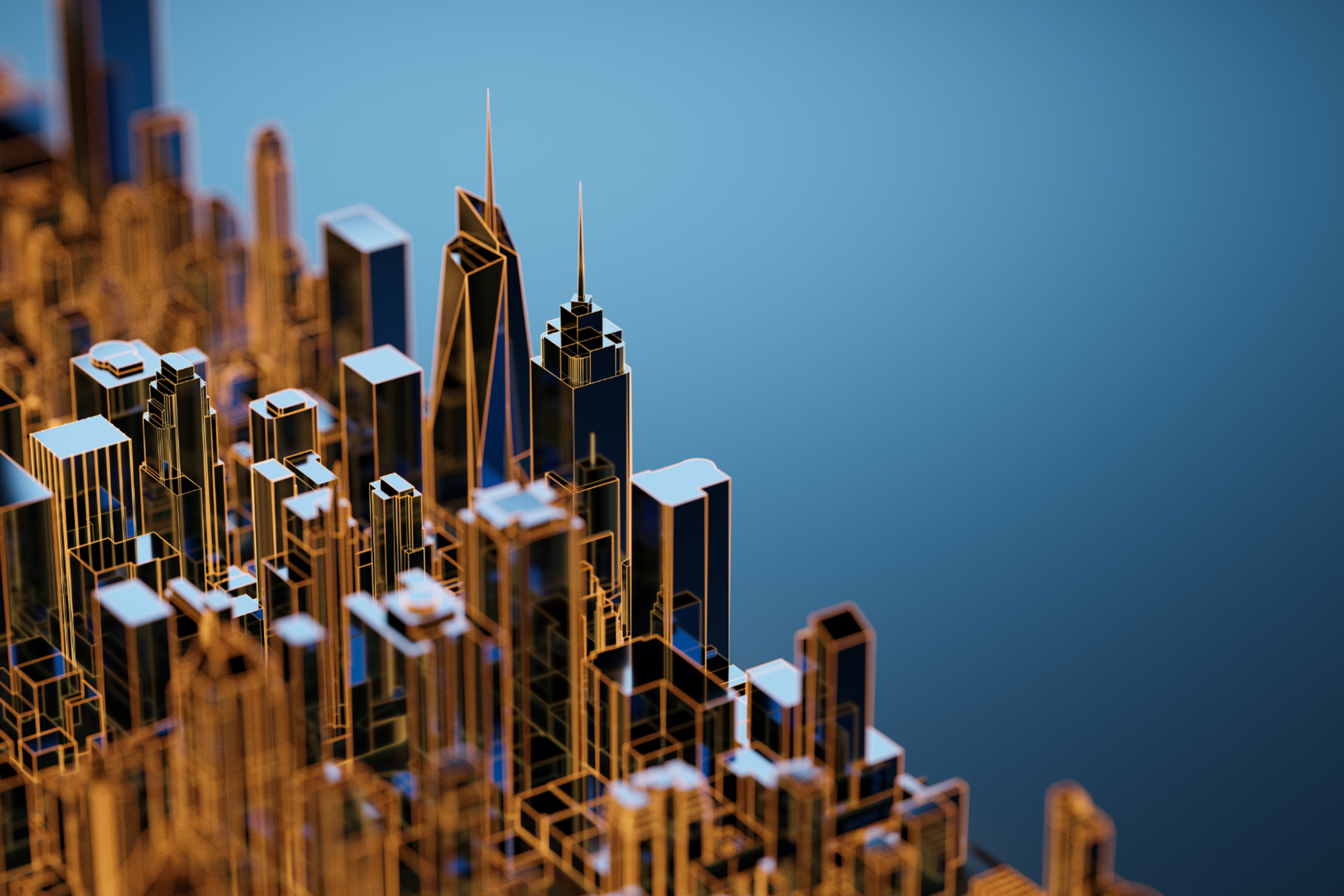 A Hi-tech city construction design 3D model.
