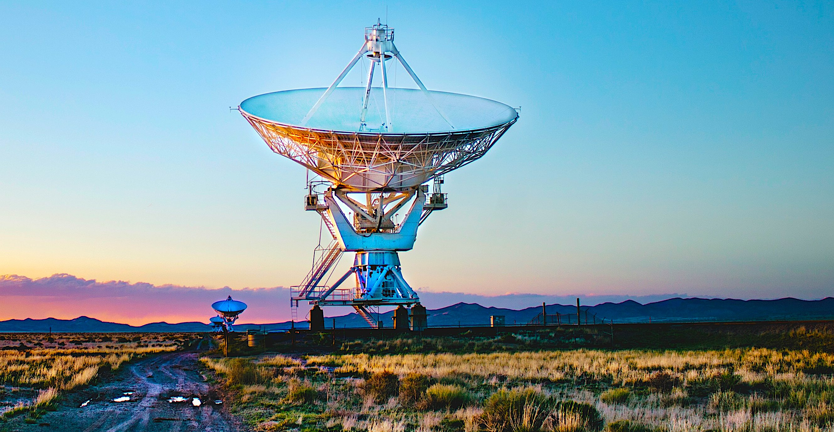 satellite dish pointing toward sky