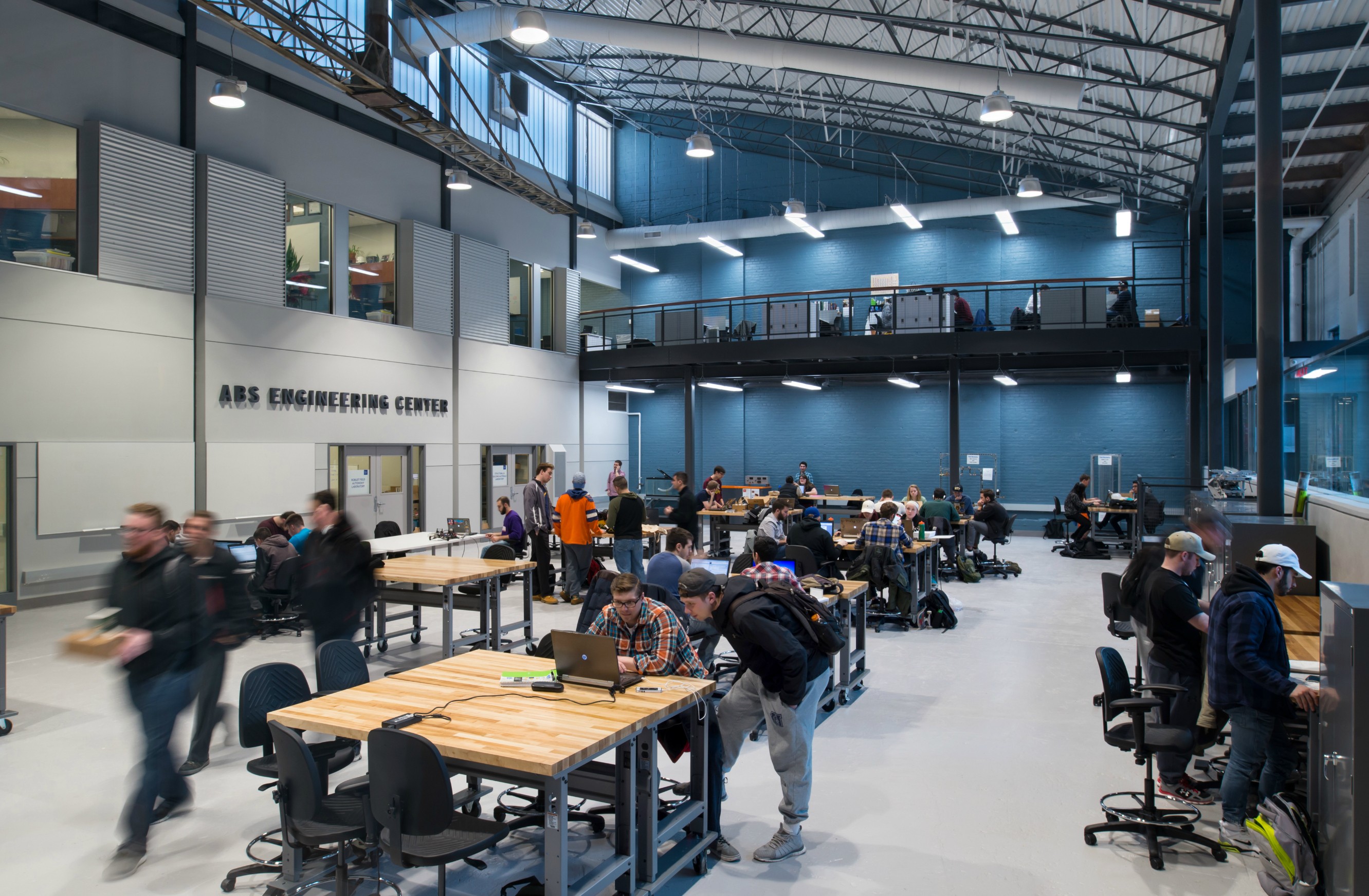 Students in the ABS Center main ground-floor space